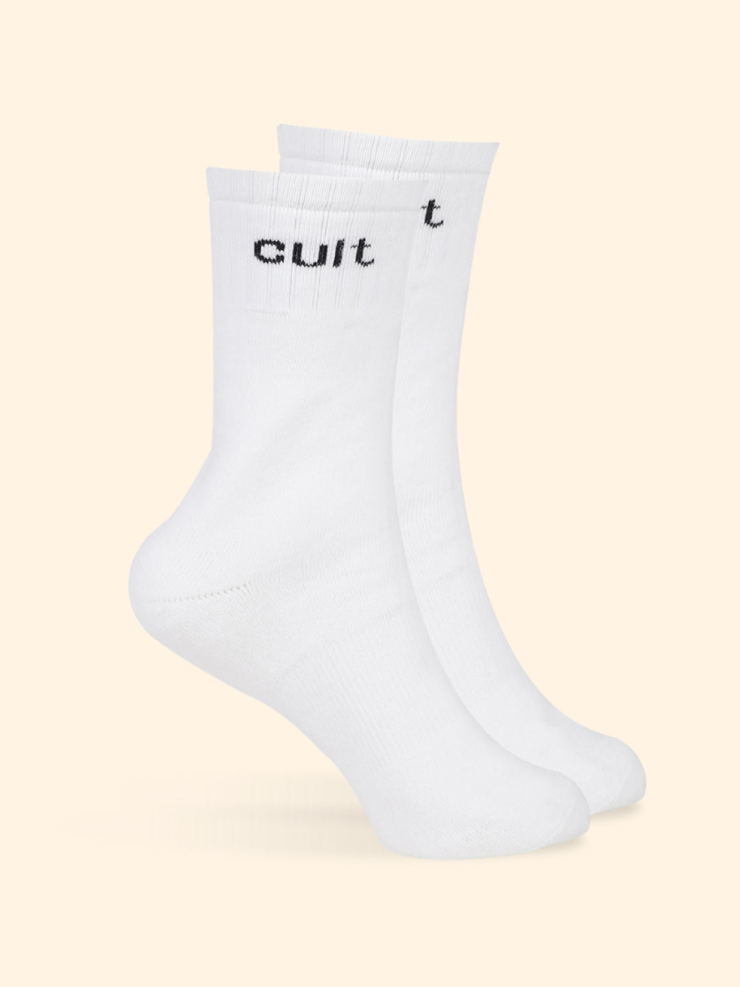 Sports Crew Length Pack of 2 White Men's Cotton Socks