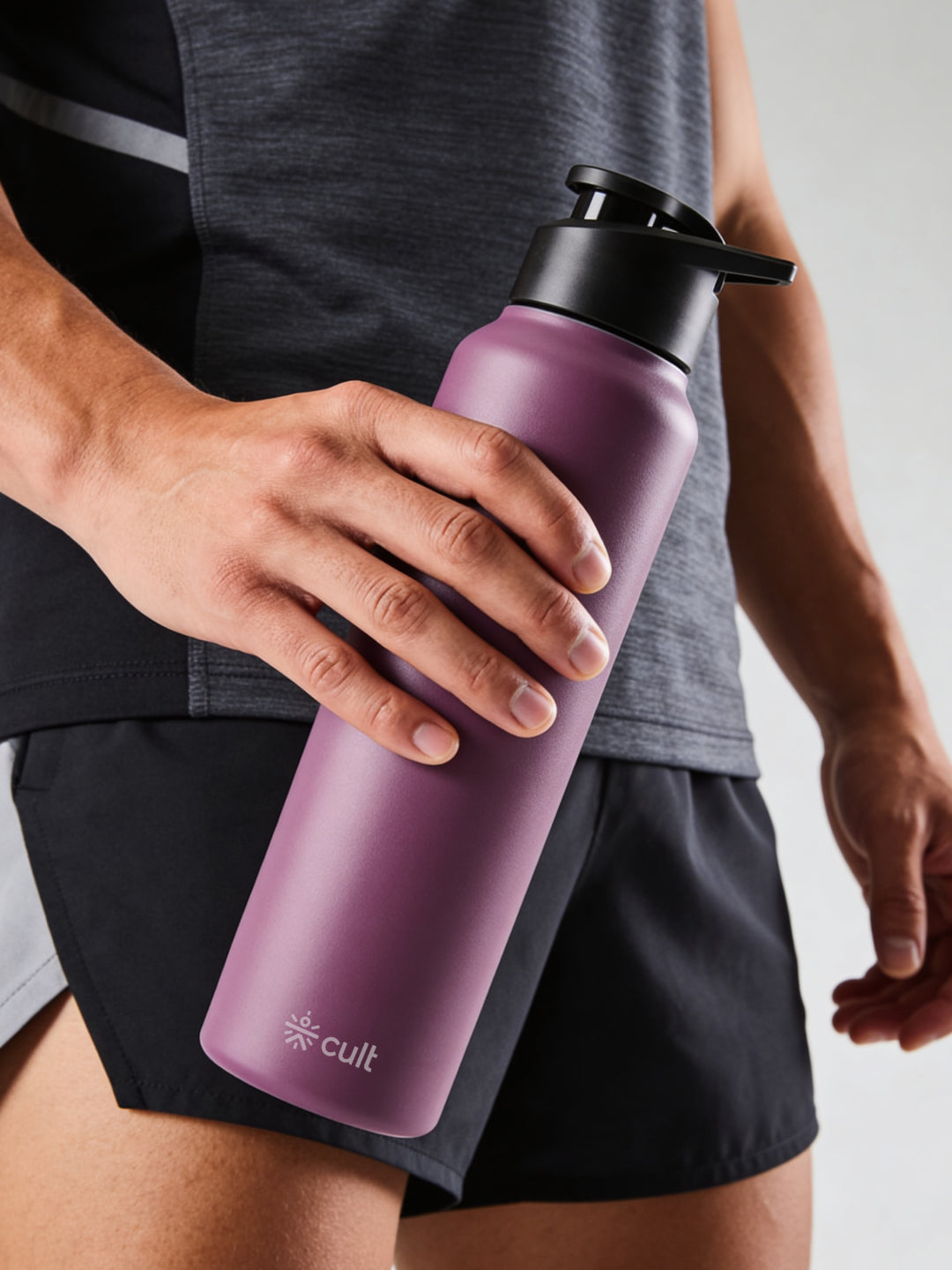 cult Steel Bottle 1Ltr With Sports Cap Purple