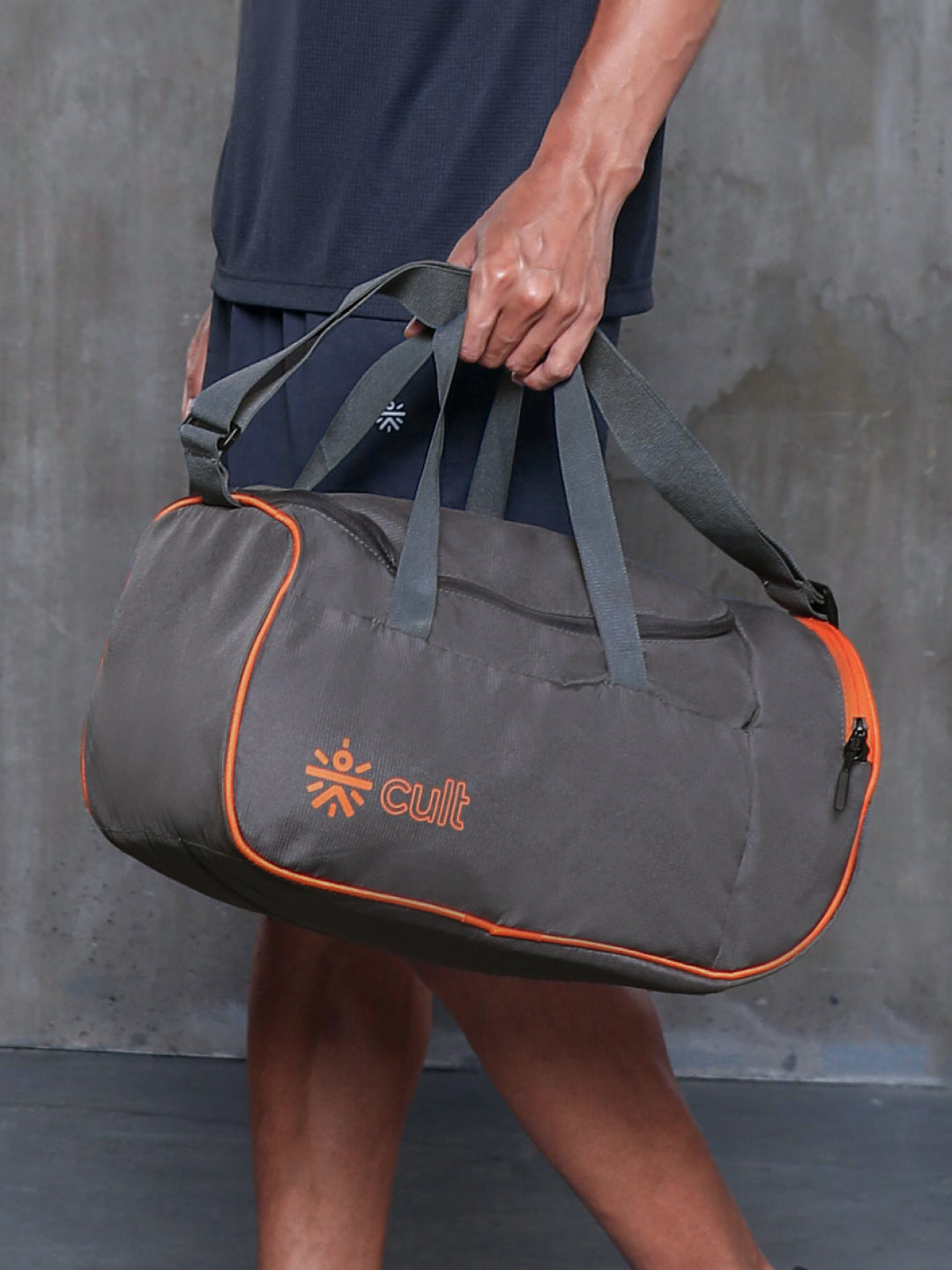 Foldable Duffle Bag 25L with Adjustable Strap Grey