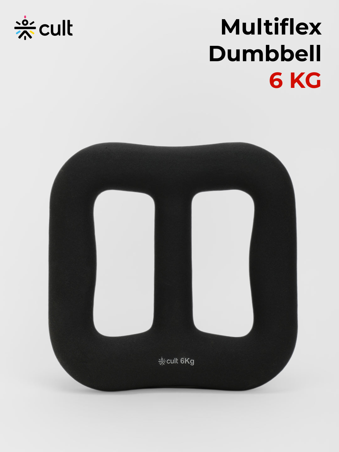 Cult MultiFlex 6KG 3-in-1 Neoprene Coated Weight | Use as Kettlebell, Dumbbell & Weight Plate | Ideal for Full Body Workouts