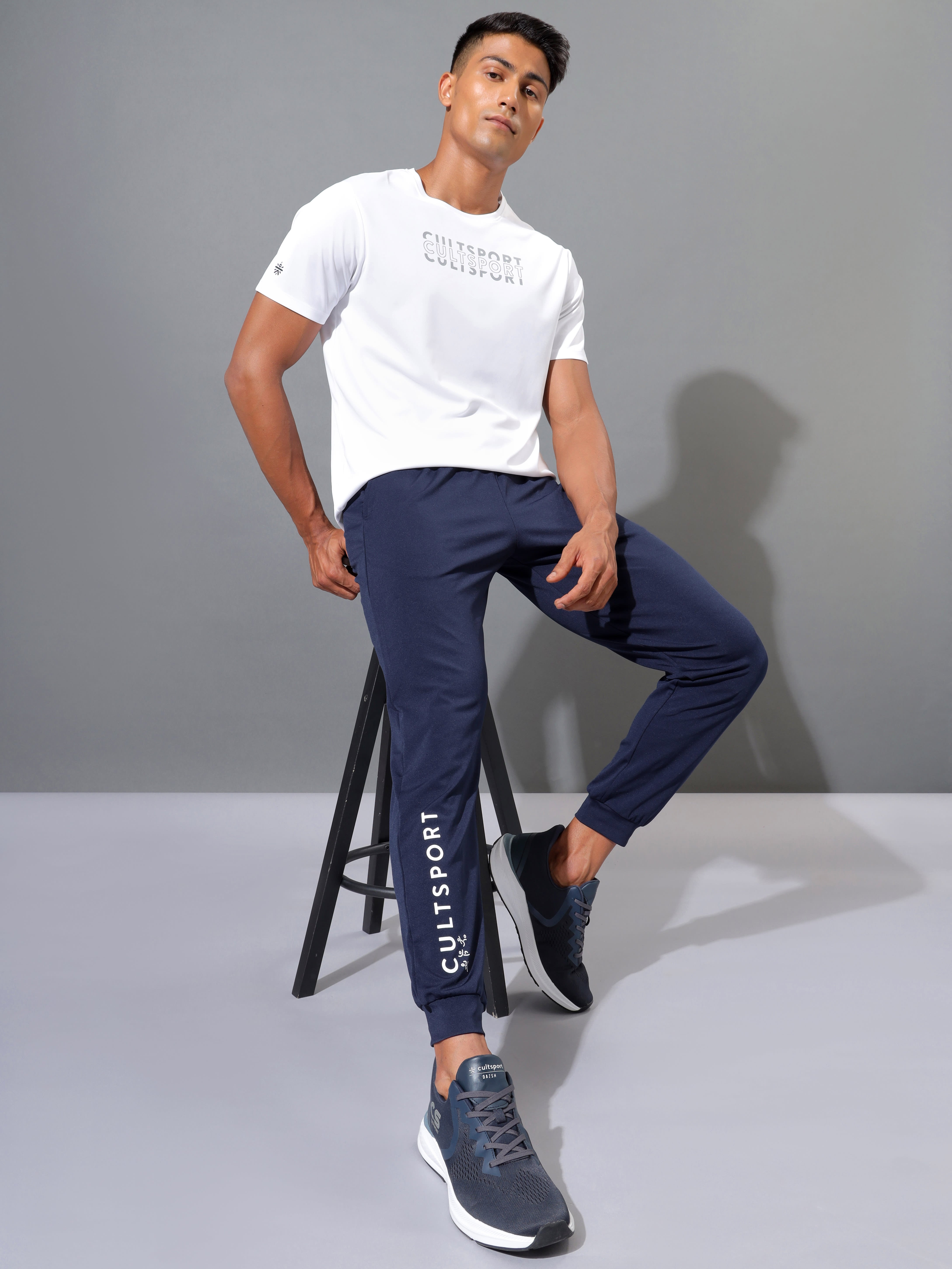 Solid Joggers with Signature Branding