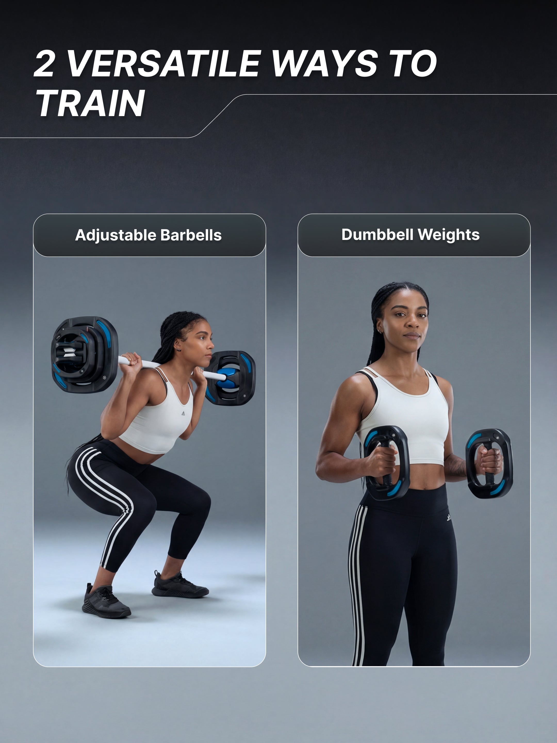 Cult Smartbar 20 Kg Adjustable Barbell with 3 pairs of Multi-grip weight plates, 2-in-1 use as free weights dumbbells & Barbell rod |  Perfect for Home Strength Training