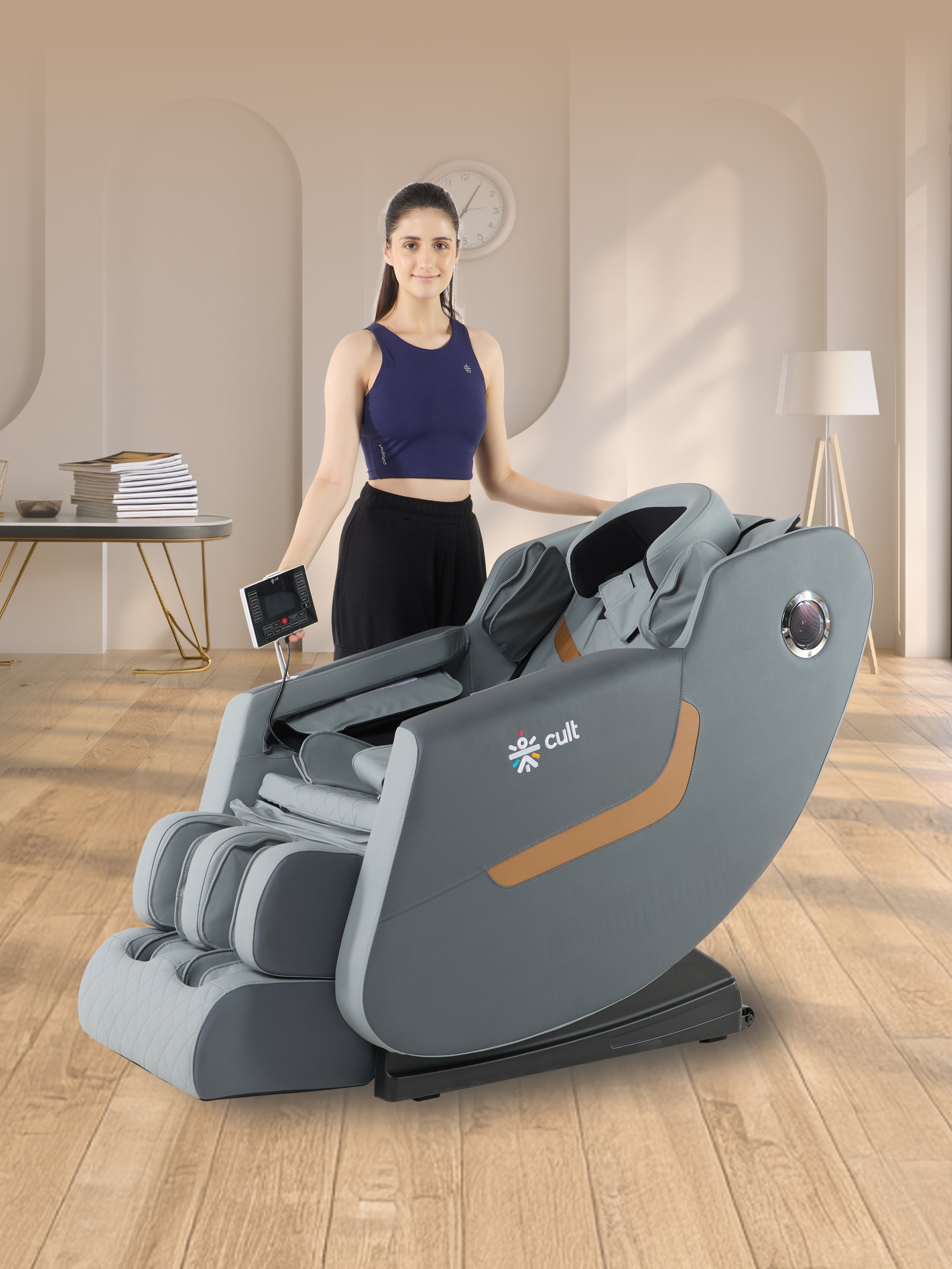 Cult Harmony Massage Chair with Fixed Point Massage Technique and Bluetooth AI Voice Function for Full Body Massage At Home
