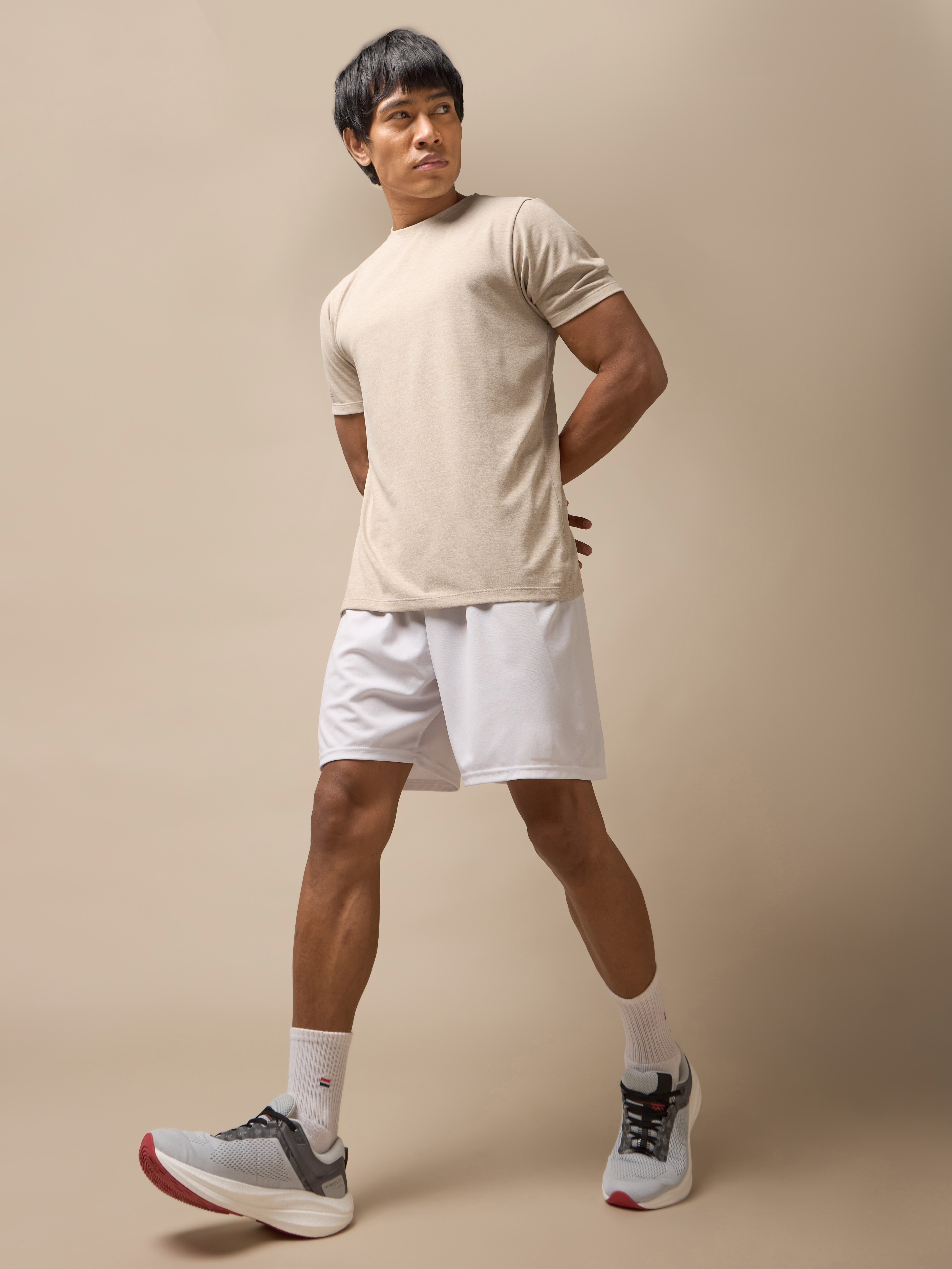 Men's All Day Workout Beige Comfortech T-shirt