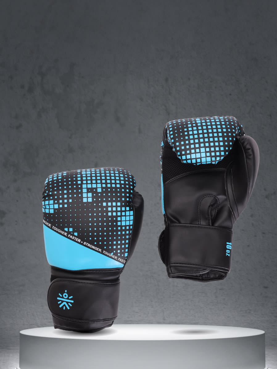 cult PVC Boxing Gloves for Men & Women Foam Padding Thickness 25 mm Punching Bag Gloves for Boxing, Training, Kickboxing, Muay Thai, MMA Black Blue