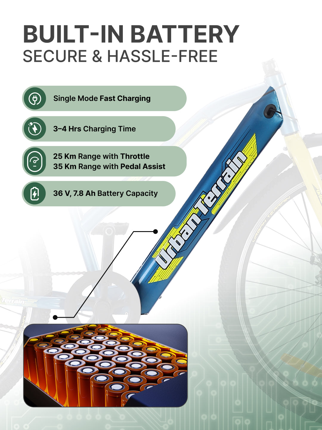 BOLTON27.5TBLUE with 4 hrs Fast Charge, Cycling Event BLDC Motor 27.5 inches Single Speed Lithium-ion (Li-ion) Electric Cycle, Ideal for Unisex, 15+ Years