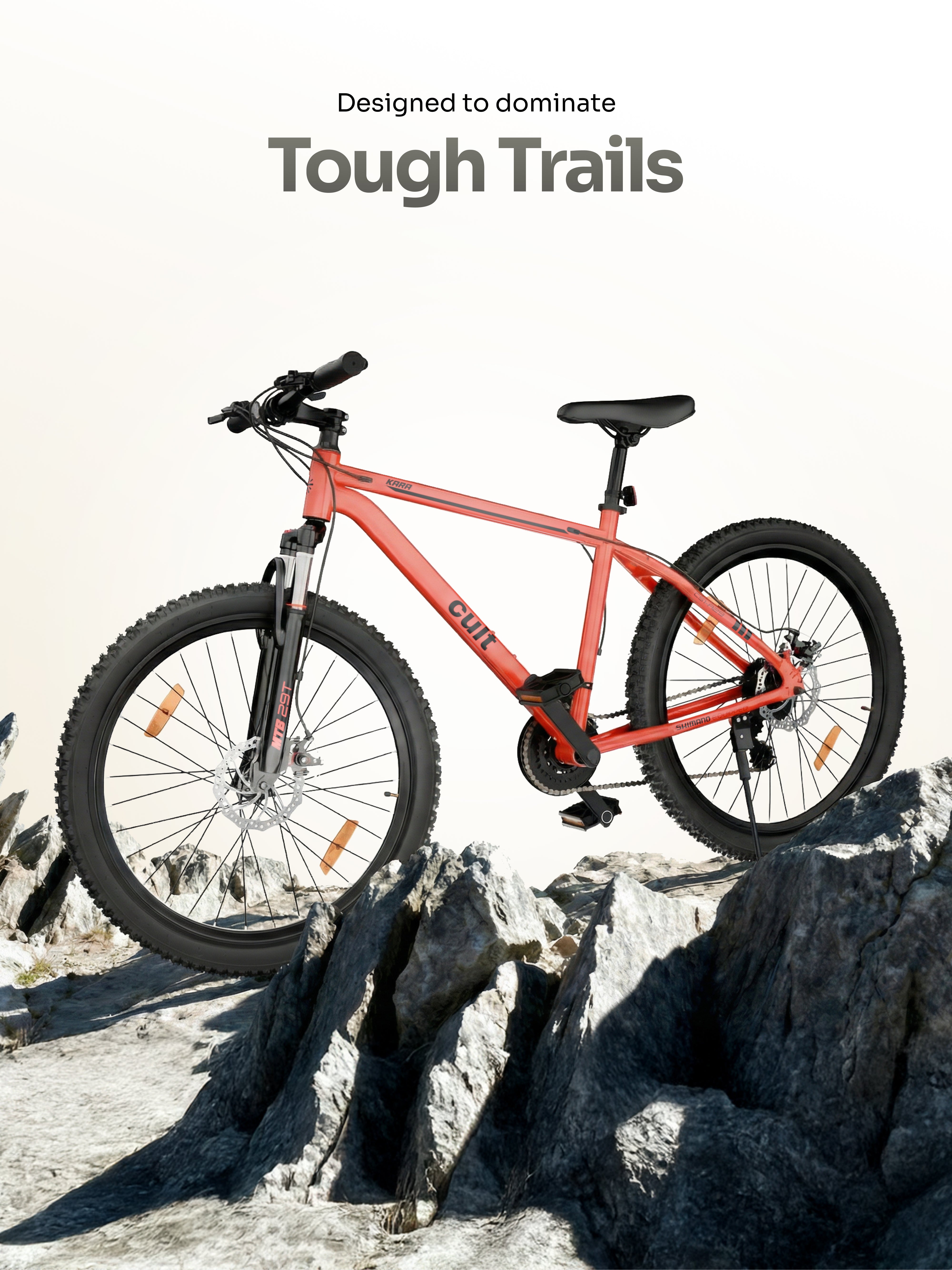 Cult Kara 29T Alloy Mountain Bike with Dual Disc Brake and Front Suspension, Red