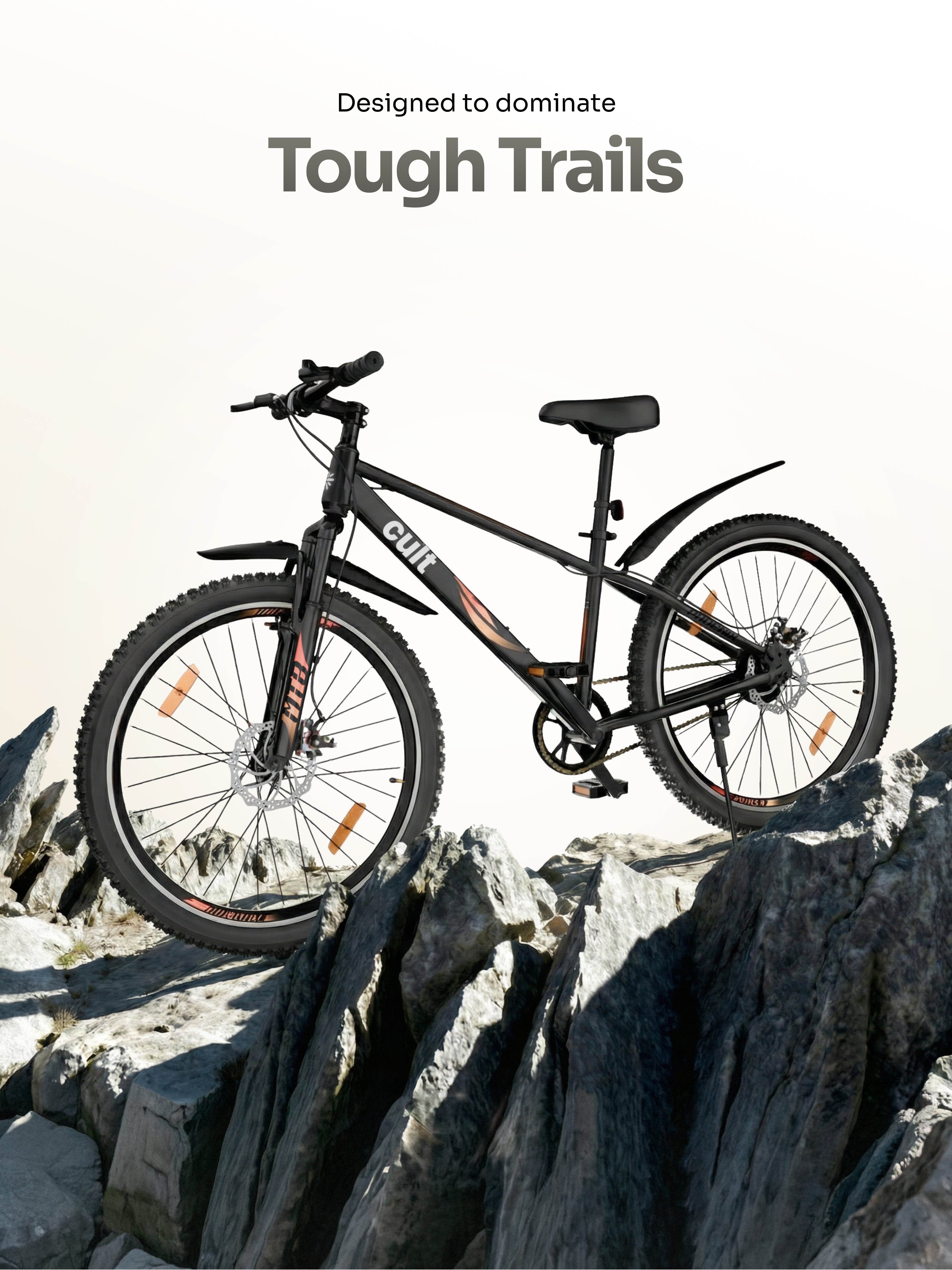 Cult Phoenix 29T Steel Mountain Bike with Dual Disc Brake and Front Suspension, Black