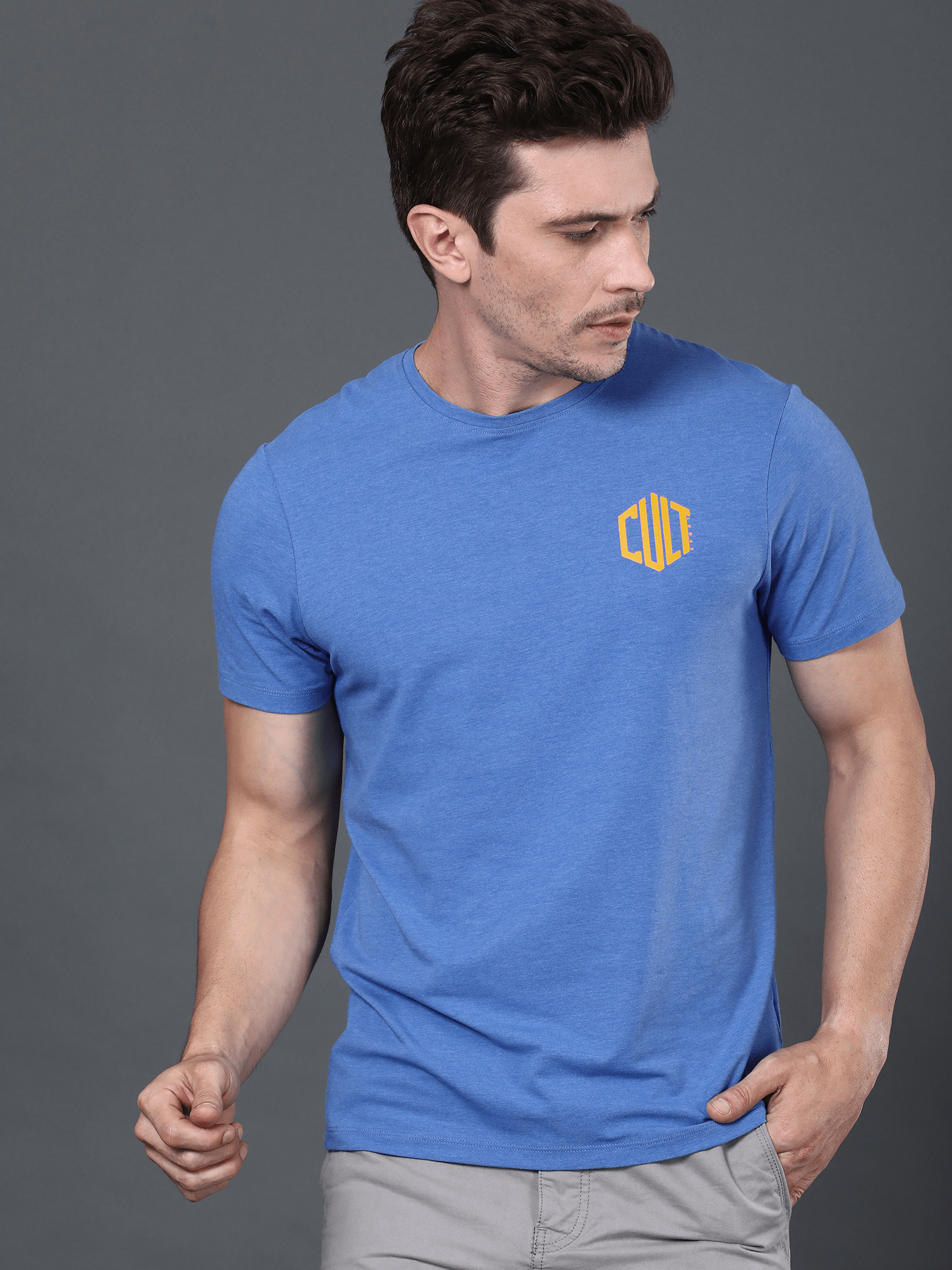 Bamboo Solid Blue Casual Tee