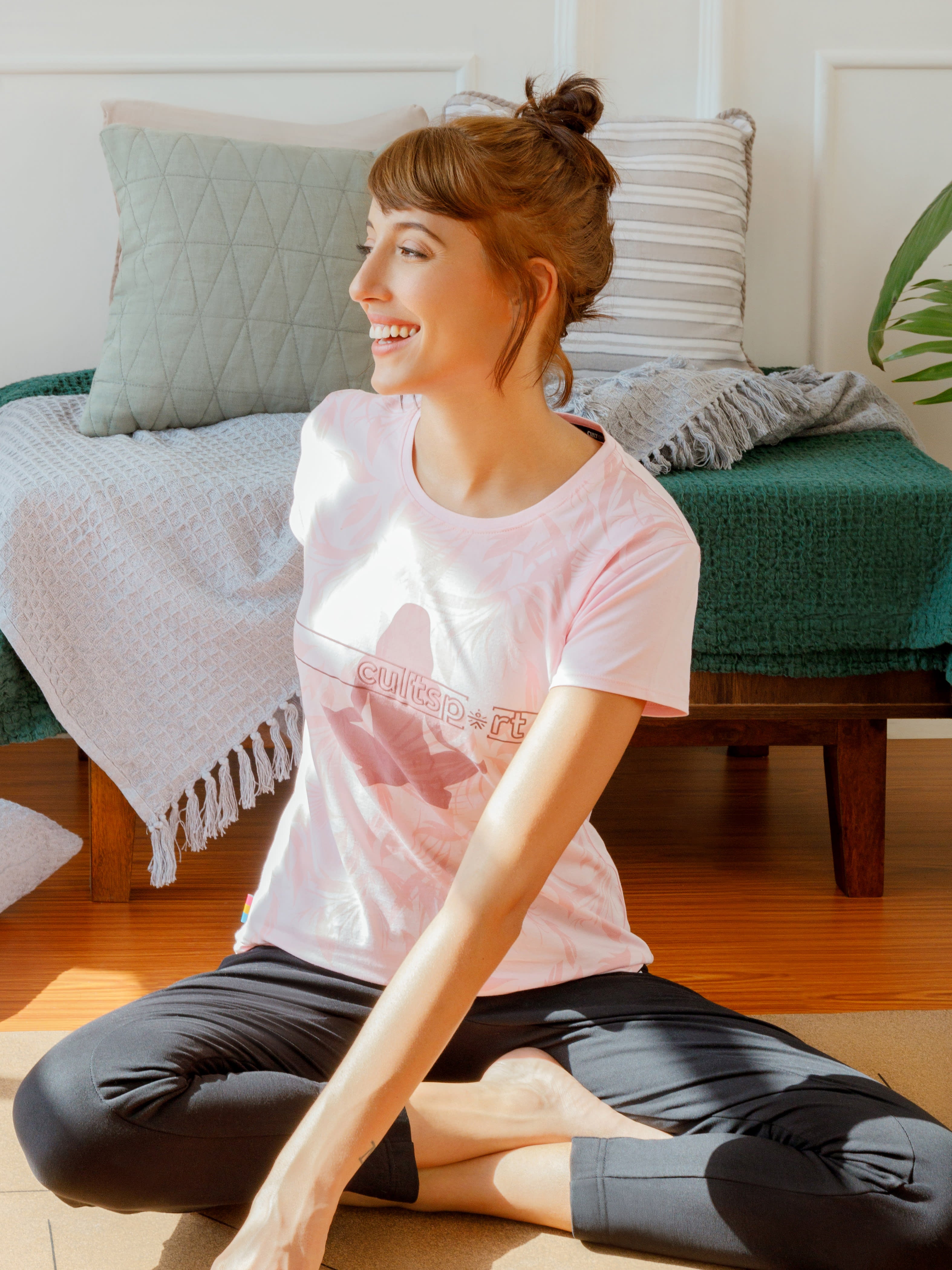 Graphic Print Yoga T-shirt