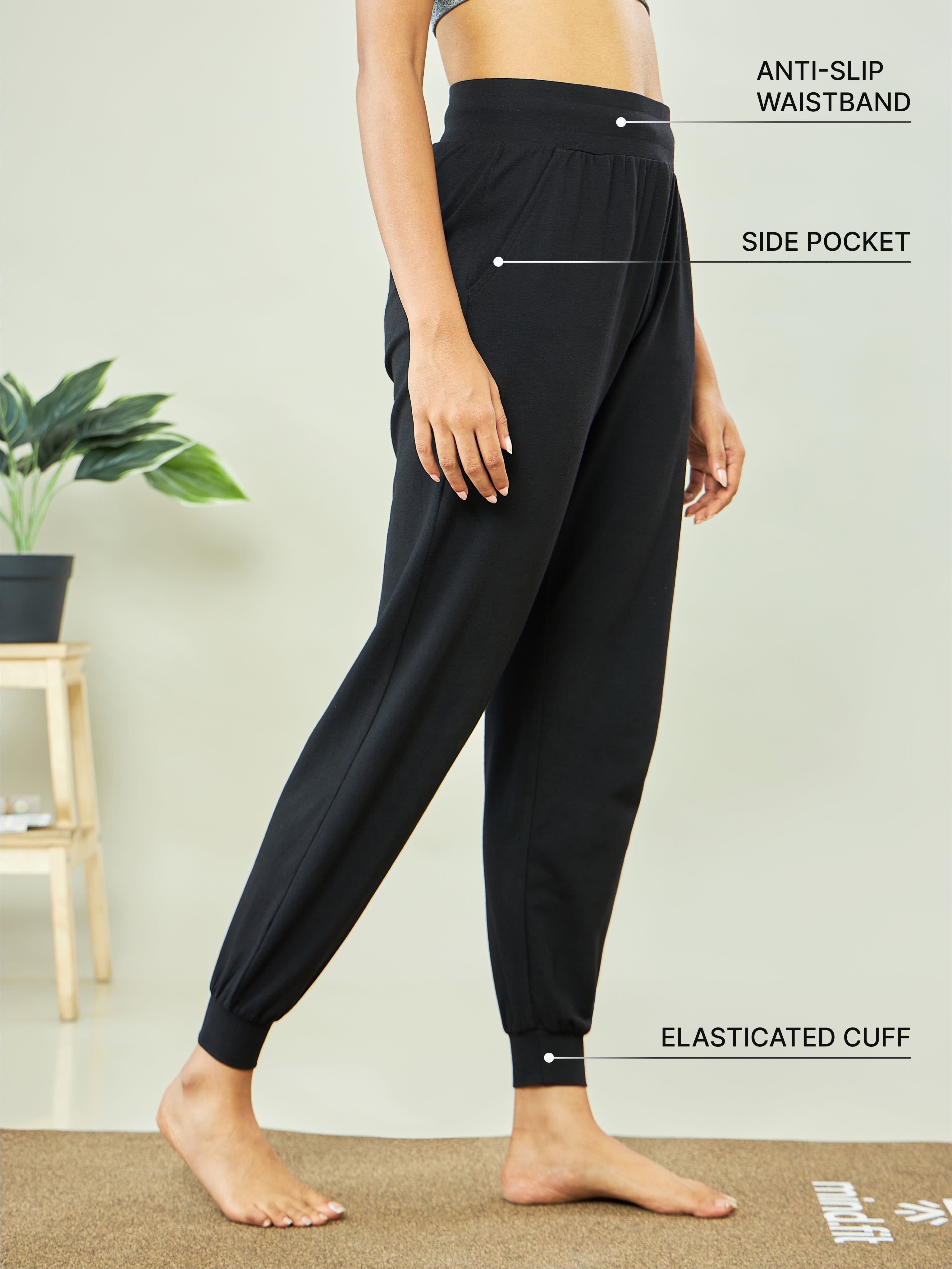 Solid Active Joggers with Pockets