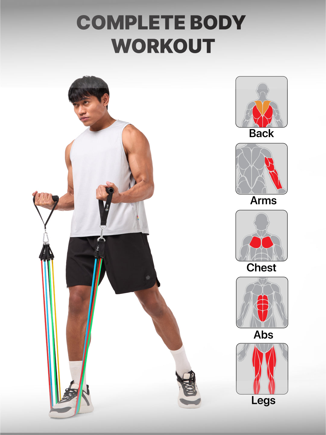 Cult Resistance Band Set of 11 with Handles, Portable Toning Tubes with Door Anchor & Foam Handles Resistance Tube Kit with Bag and Ankle Straps Included