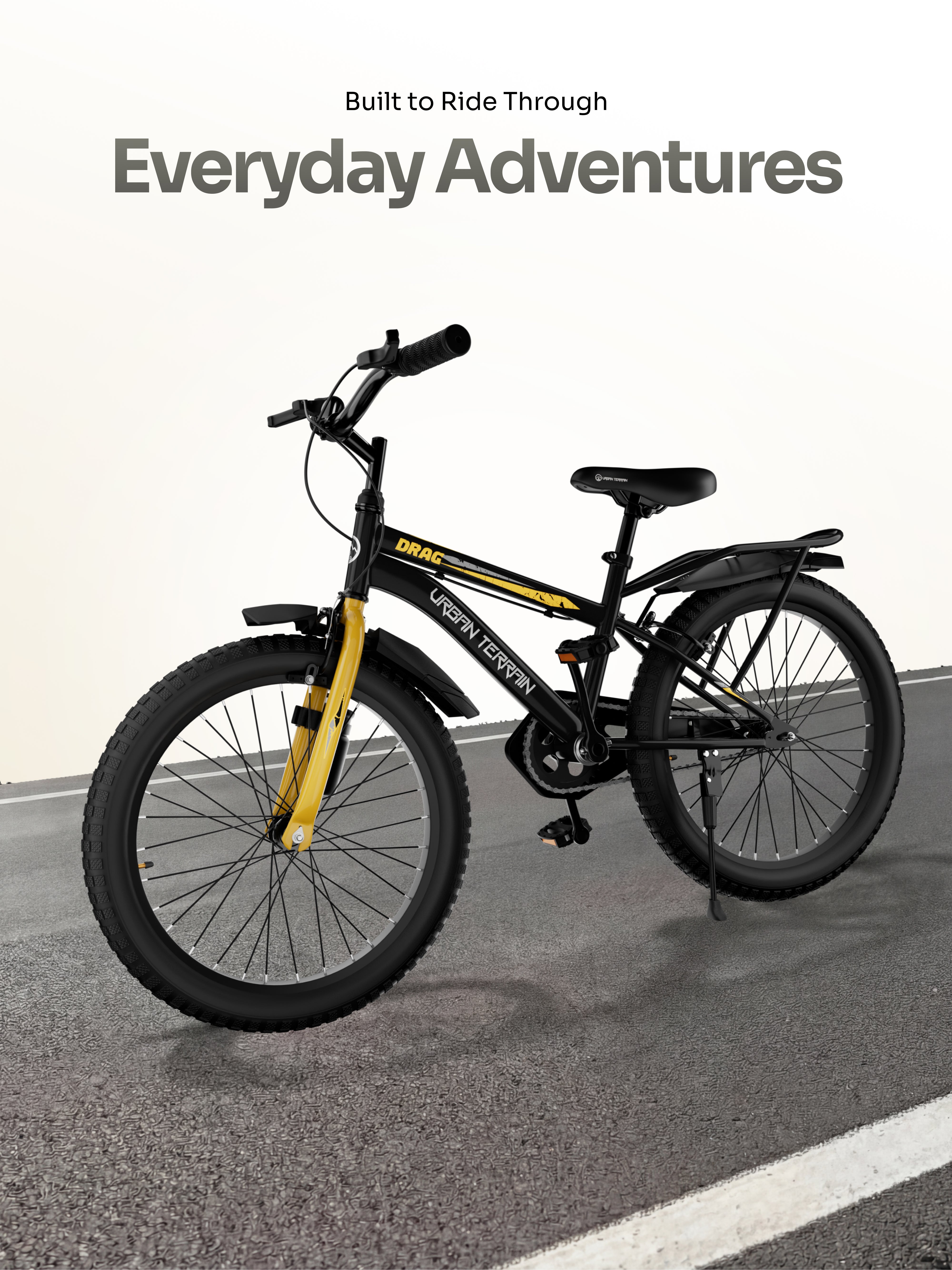 Urban Terrain Drag 20T Single Speed Kids Cycle, Black
