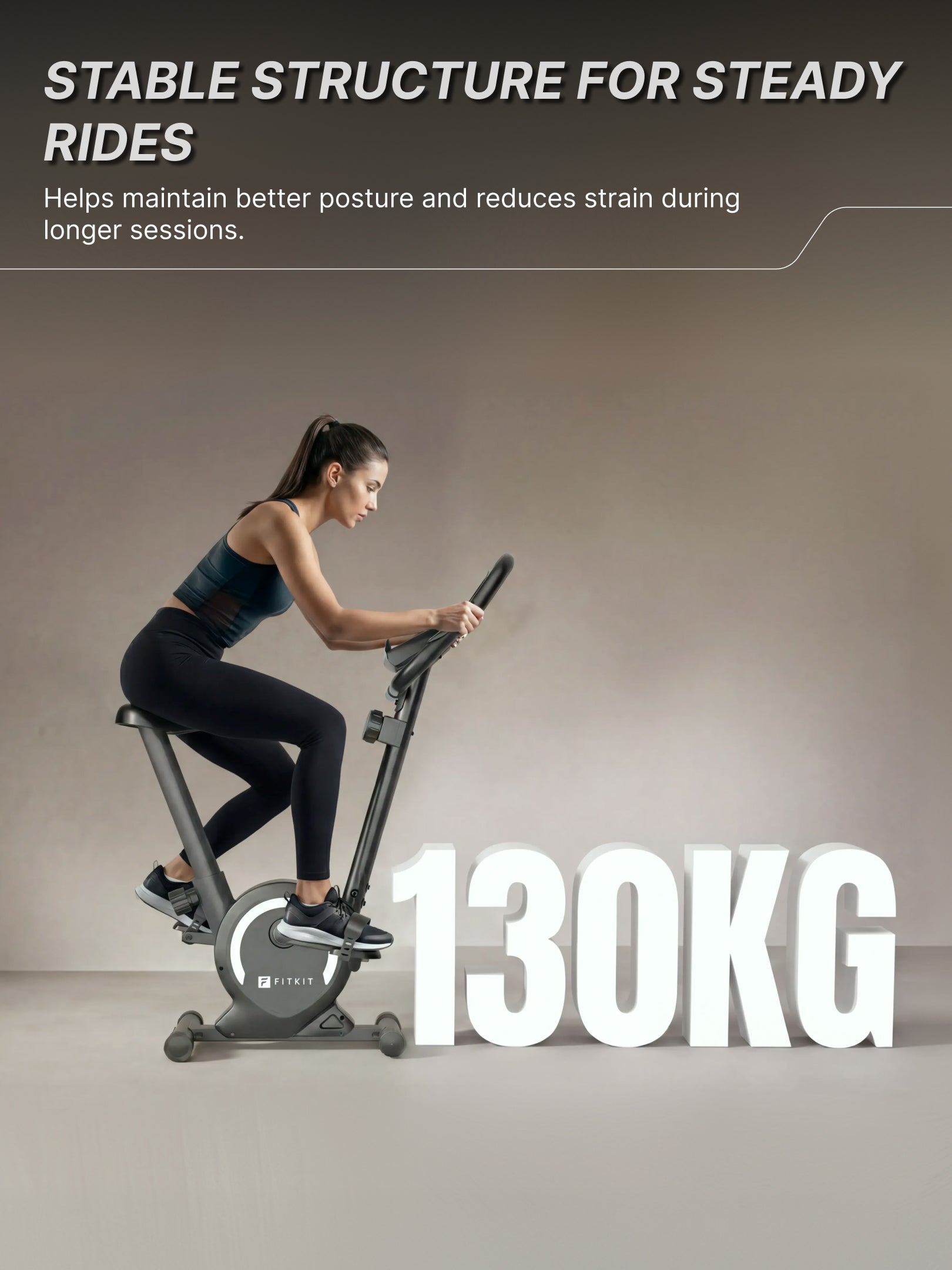 Fitkit by Cult Upright Exercise Bike 6 Kg Flywheel & 130 Kg Weight Support with Adjustable Cushioned Seat | 16-Level Magnetic Resistance | LCD Display & Tablet Holder | Suitable for Home Gym Workout