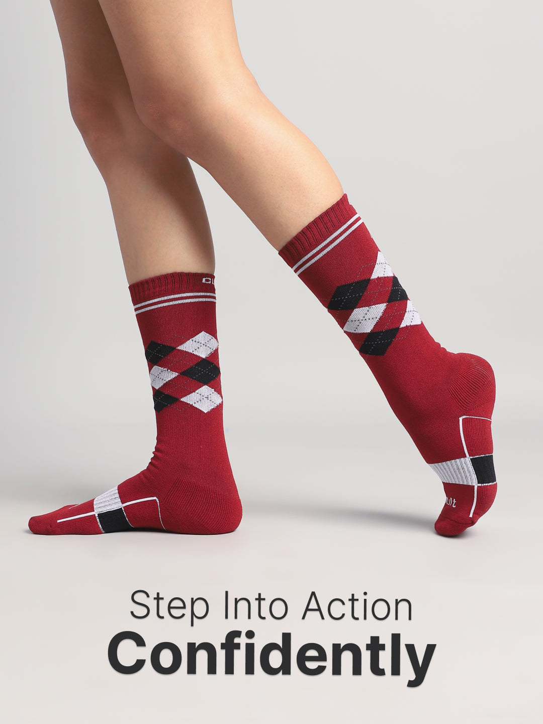 Cult Football/Soccer Patterned Men's Terry Cotton Socks Pack of 2-White & Maroon