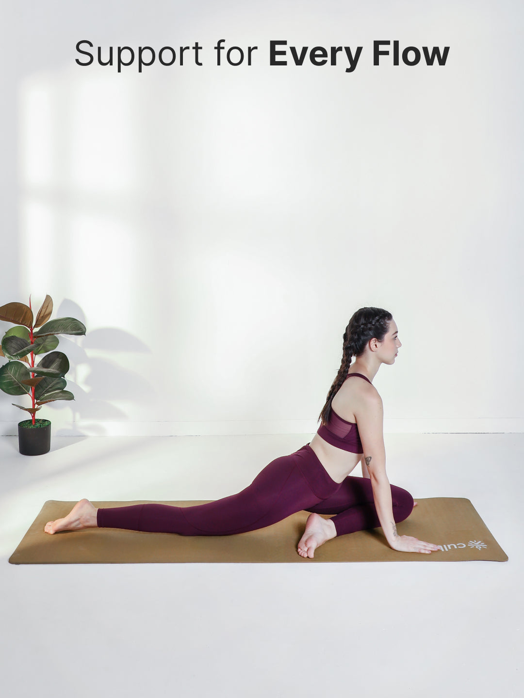 CULT Ultra Cushioned 8mm TPE Yoga & Pilates Mat   Eco-Friendly, Skin-Friendly, Anti-Skid, Tear-Resistant, Lightweight & Portable with Carry Strap and Bag   Ideal for Home, Gym & Outdoor Workouts - Brown