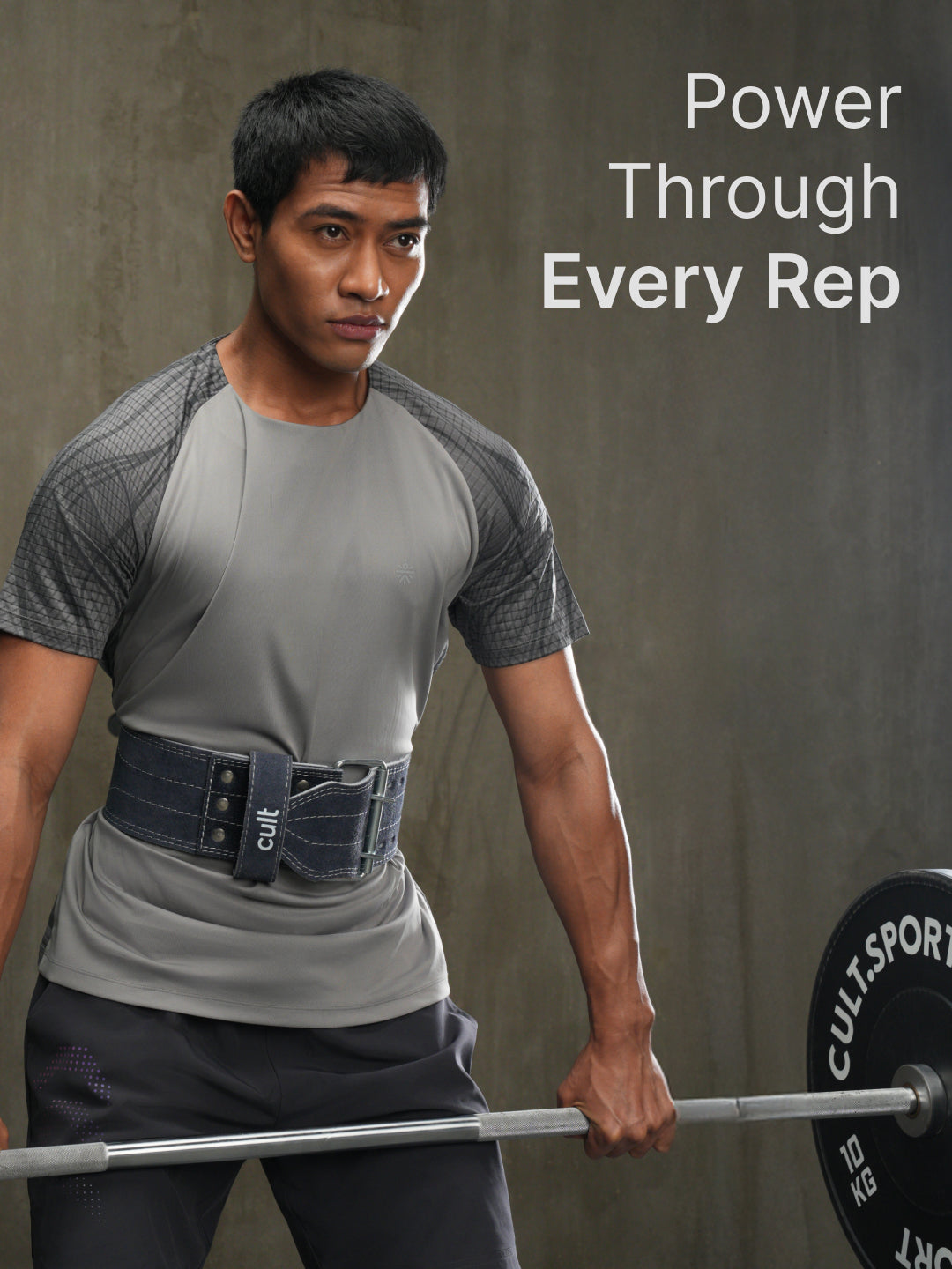 cult Gym Belt Grey Suede Leather Unisex