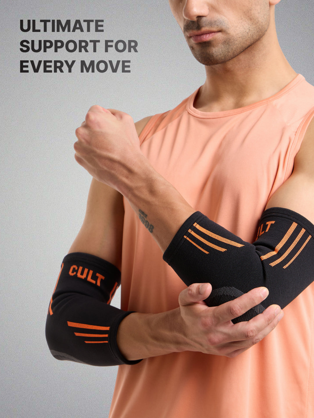 cult Elbow Support Pair For Gym & Exercise Elbow Band For Pain Relief For Men & Women Elbow Support For Sports Black XL