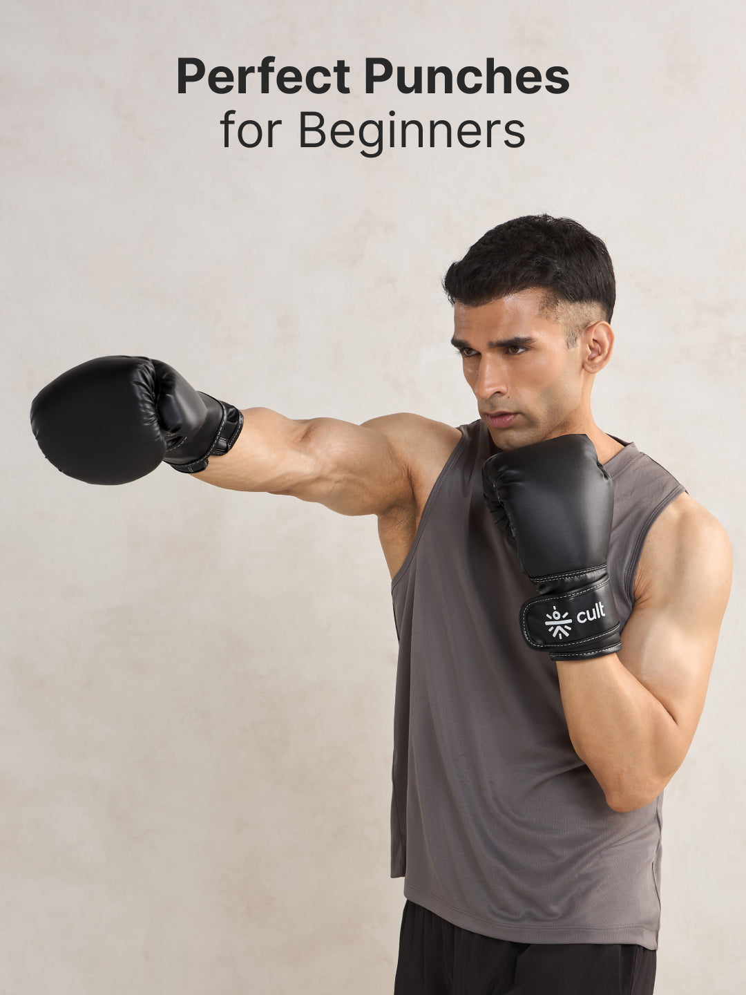 Cult Boxing Gloves 14 OZ – Pro-Style Training Gloves for Sparring, Heavy Bag & Mitt Work – Premium PU Leather – Black