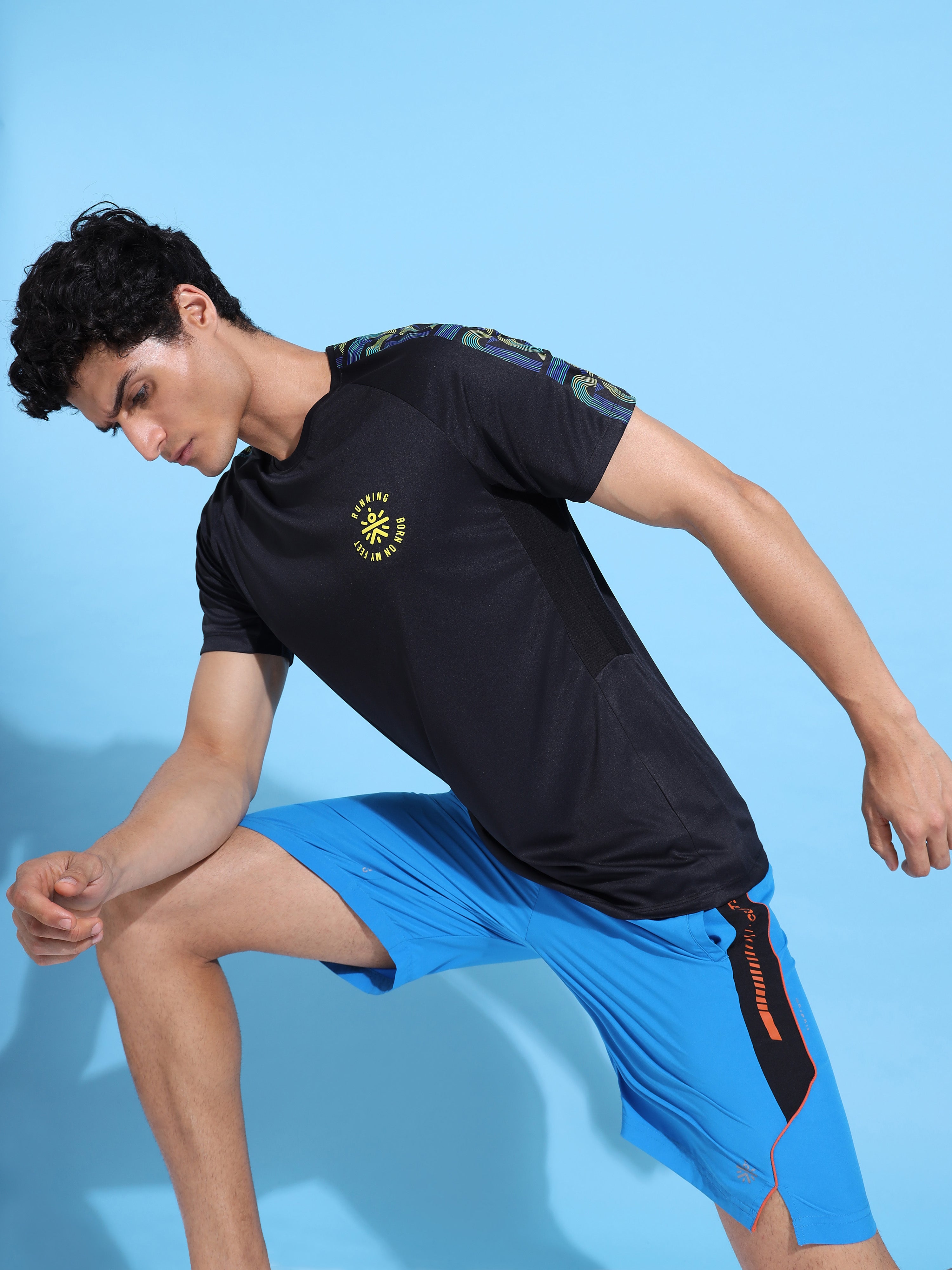 Panelled T-shirt with Sleeve Taping