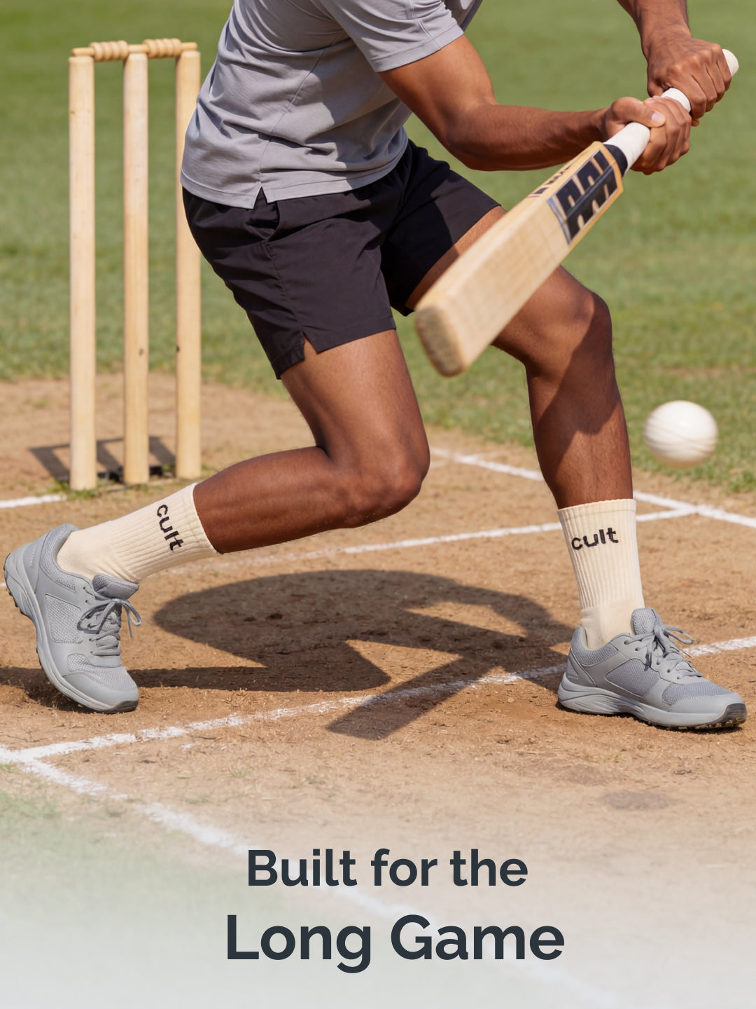 Cult Cricket Socks Unisex Cotton Calf-Length Cushioned, Moisture-Wicking & Stretchable Performance Socks Off White