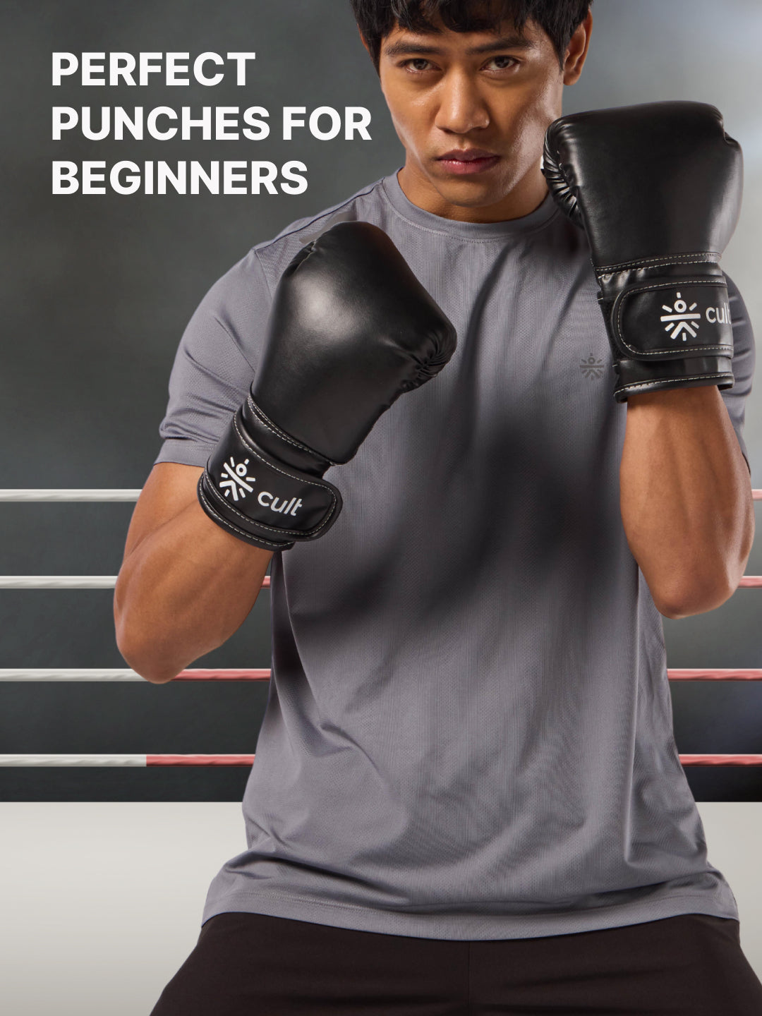 cult Neo PU Boxing Gloves for Men & Women Foam Padding Thickness 25mm Punching Bag Gloves for Boxing, Training, Kickboxing, Muay Thai, MMA Black