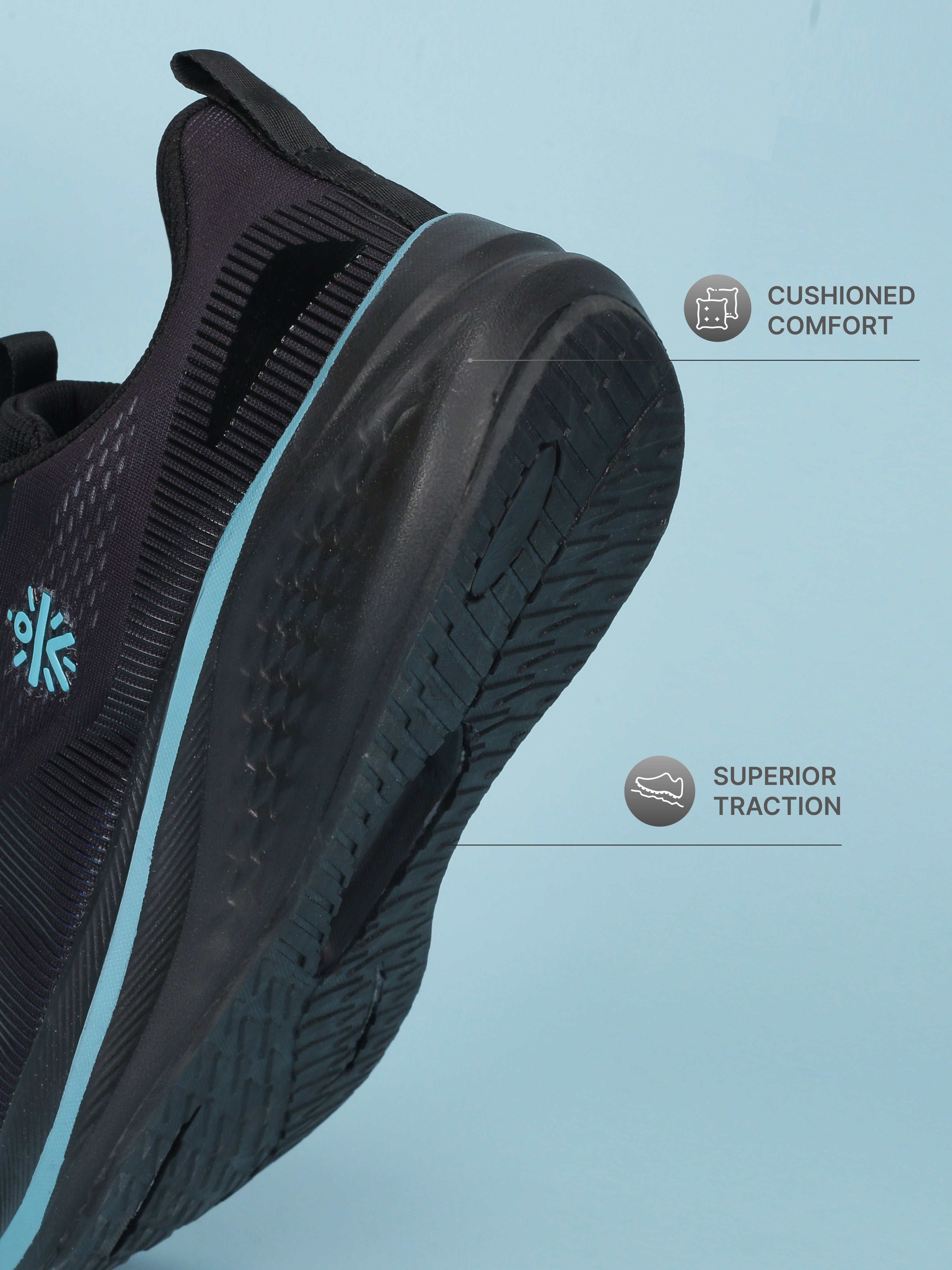 Cult Men's Typhon Running Shoes - Black/Turquoise