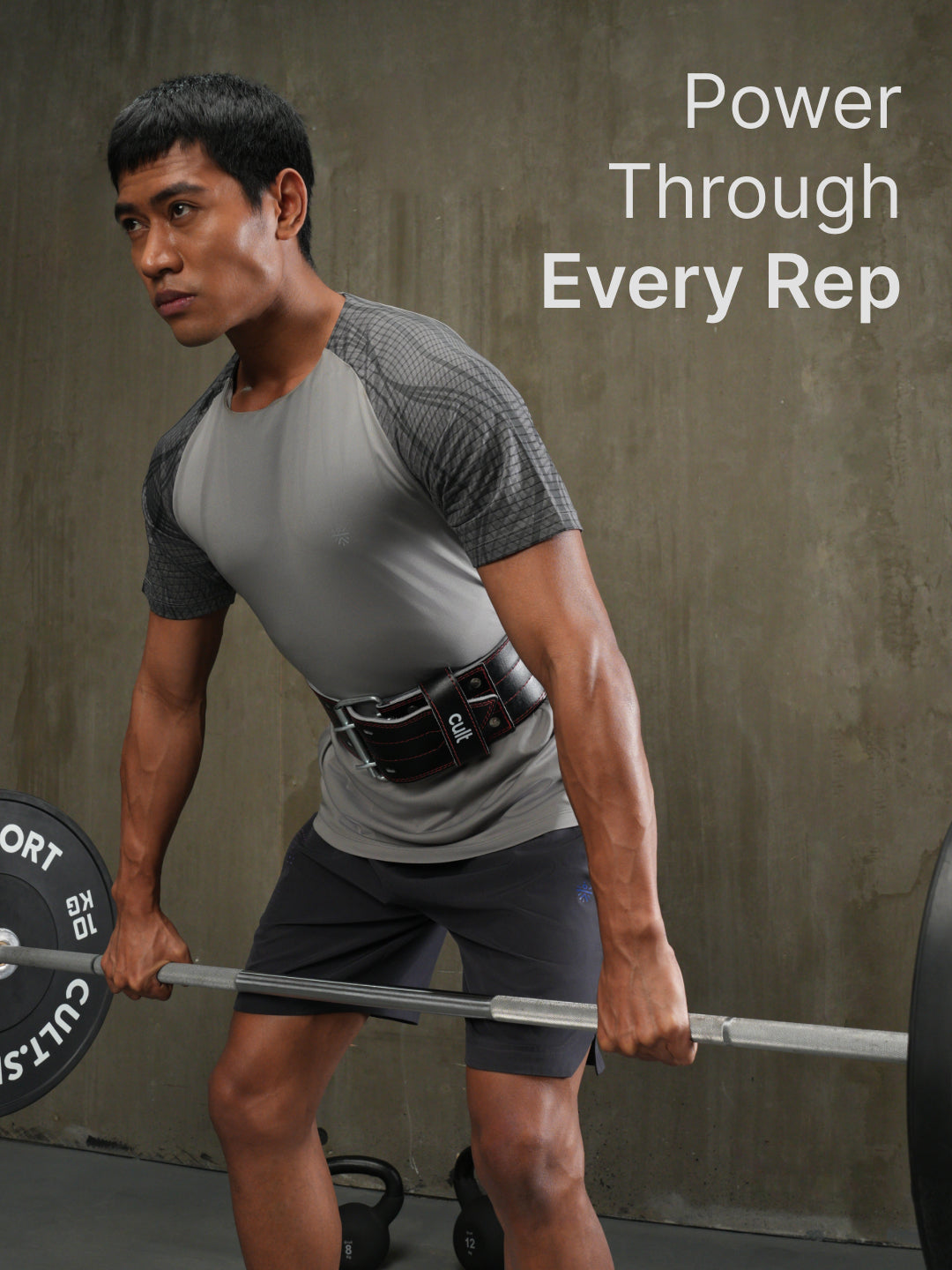 cult Gym Belt Black Leather Unisex