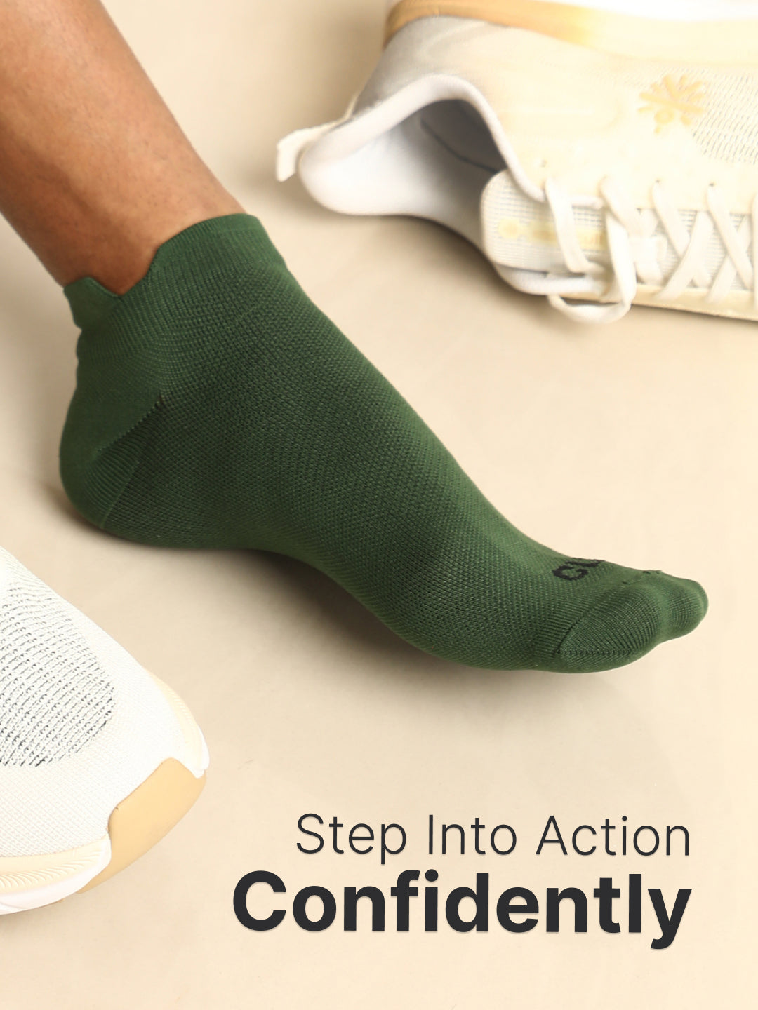 Sports Low Ankle Length Pack of 3 Olive,Black & Maroon Solid Men's Cotton Socks