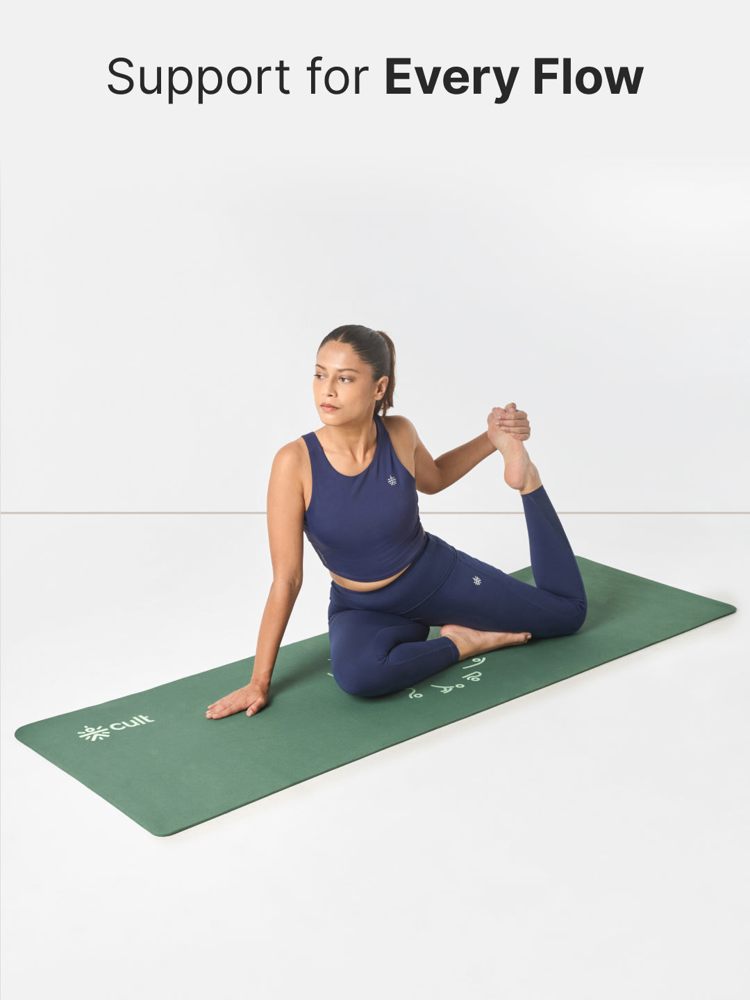 cult Aroma Infused TPE Yoga Mat 6 mm Anti Skid Non Slip Exercise Mat with Carry Bag for Yoga Workout Gym Green