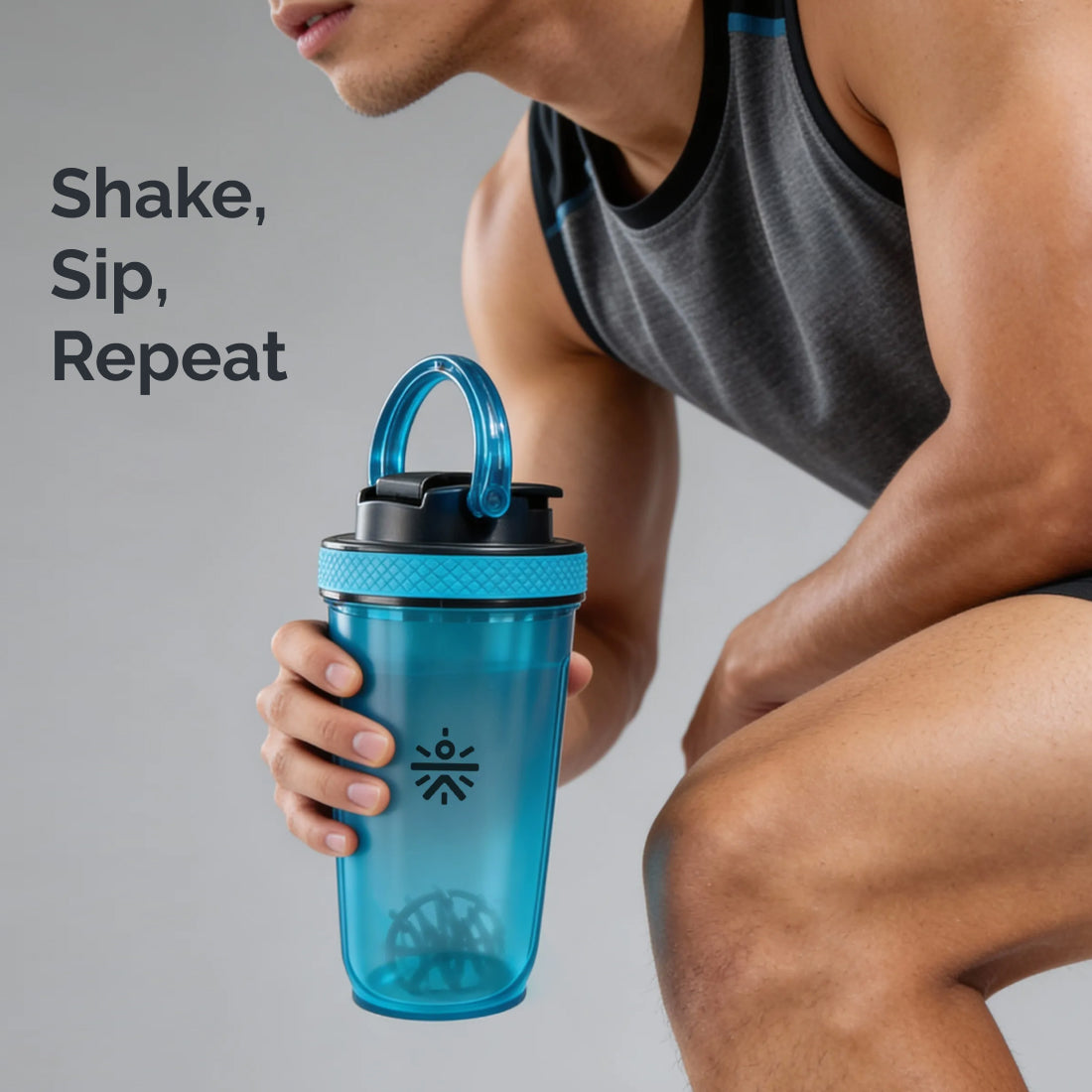CULT FrostBlend Shaker Bottle 500 ml, BPA-Free Leak-Proof Multipurpose Shaker for Protein & Gym Blue