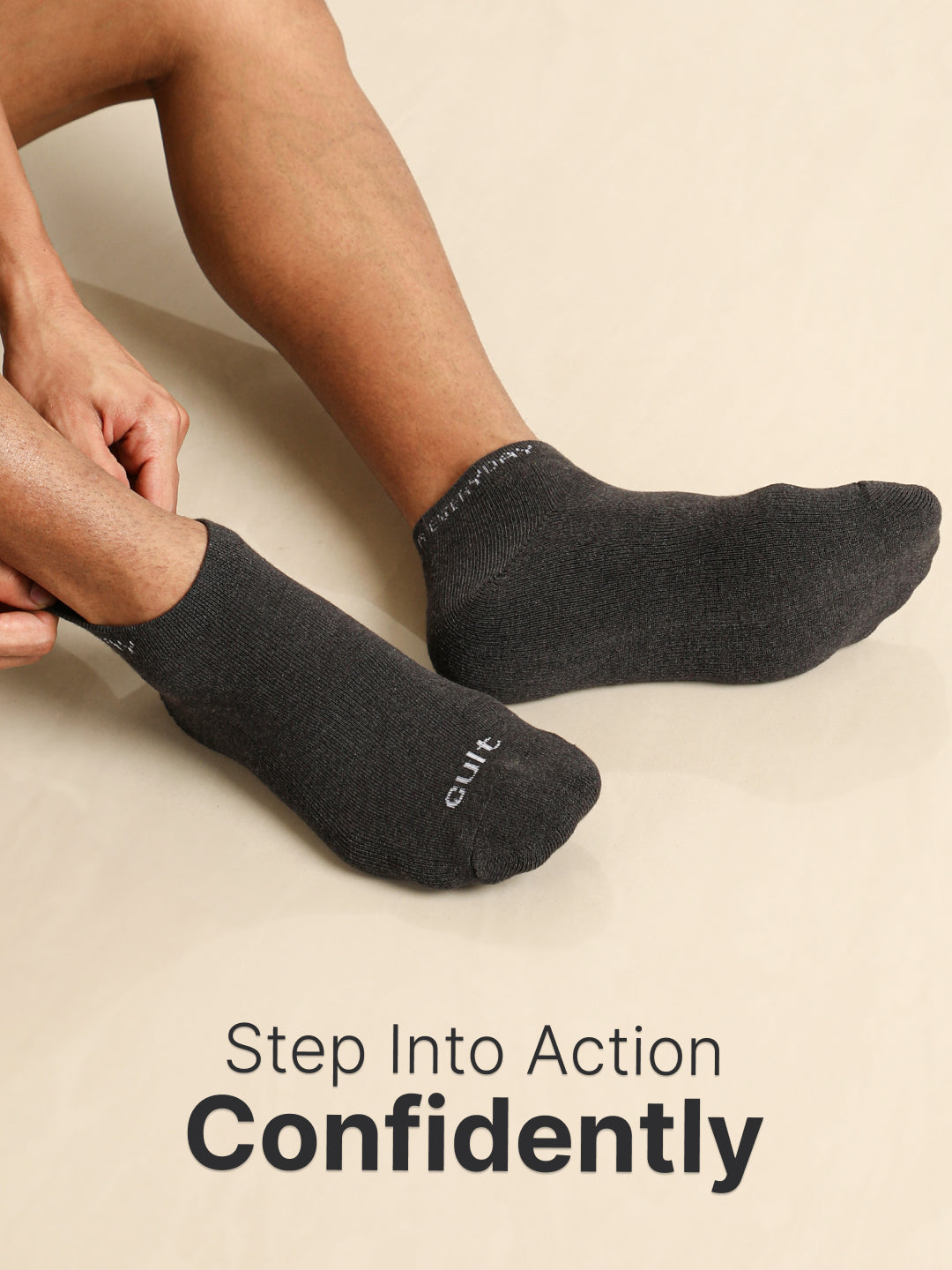 Sports Low Ankle Length Grey,White & Black Pack of 3 Men's Cotton Socks