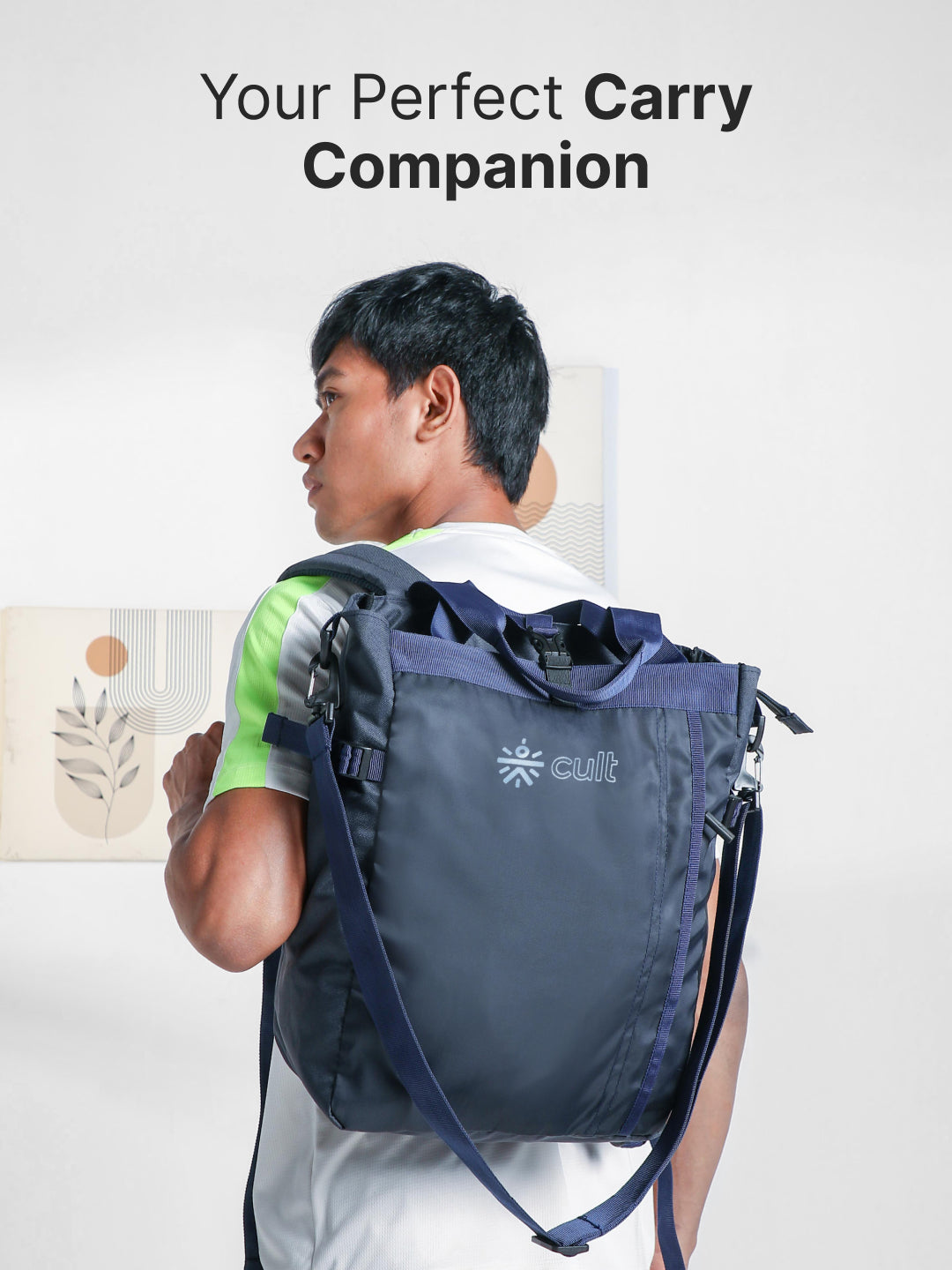 Work to Play Laptop Backpack 35L - Water-Repellent, Multi-Functional Bag with Trolley Sleeve & Shoe Cover Blue