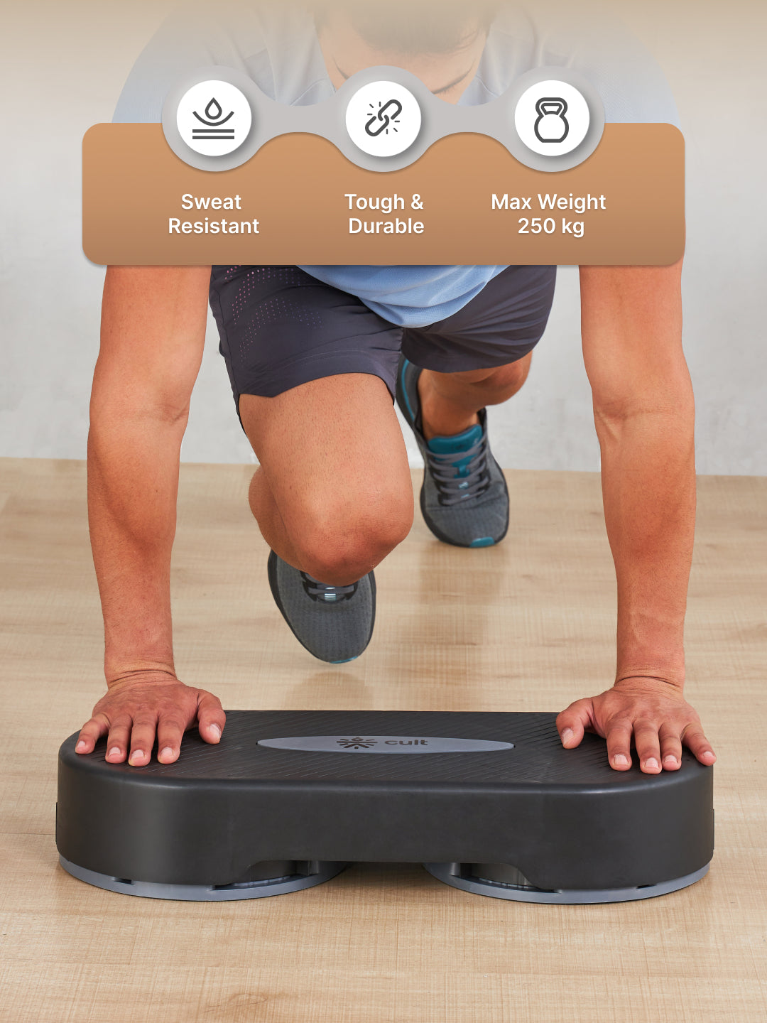 Stepper with Height Adjustment, Anti-Skid Rubber Pads & Slip-Resistant Platform