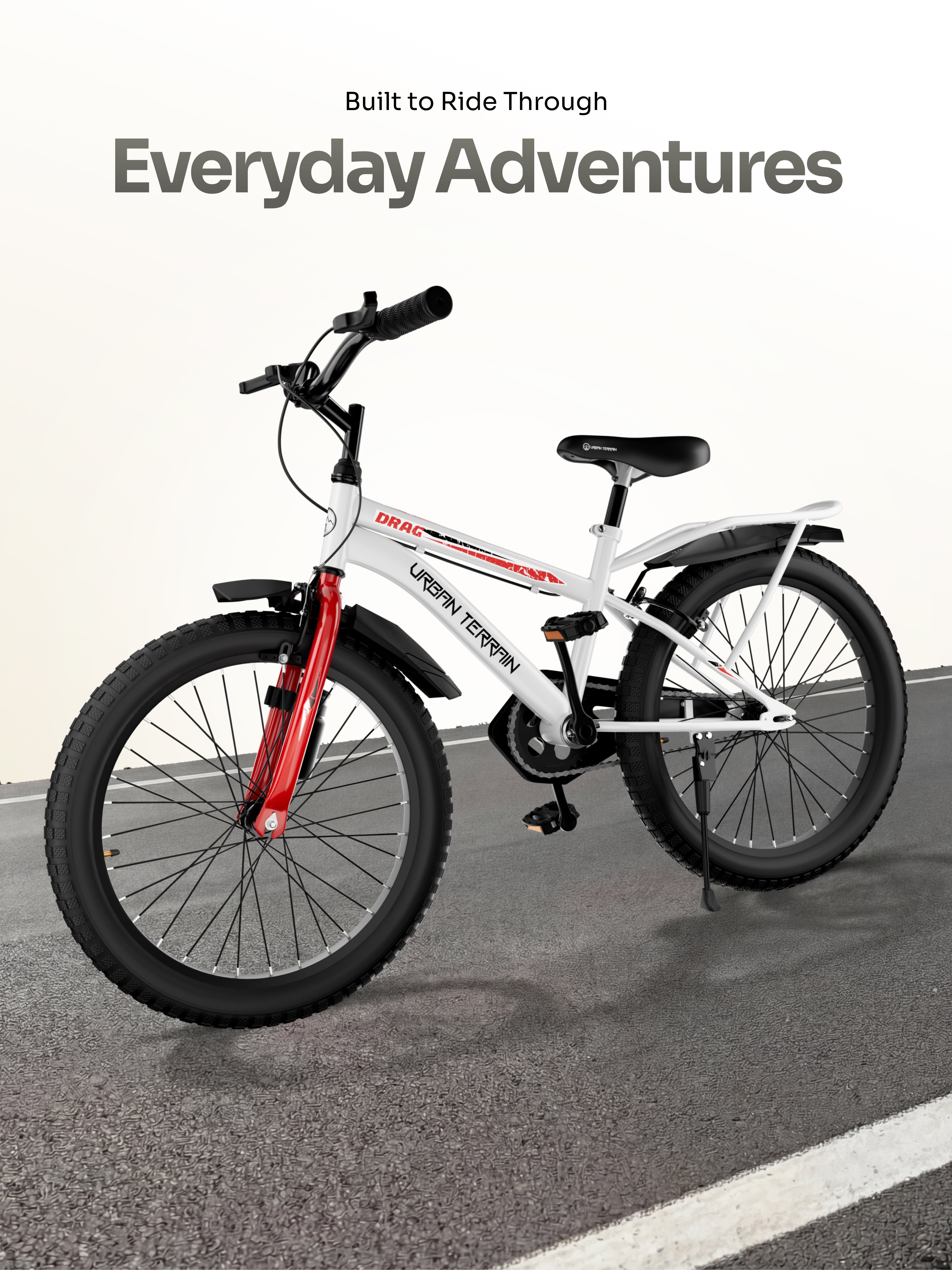 Urban Terrain Drag 20T Single Speed Kids Cycle, White
