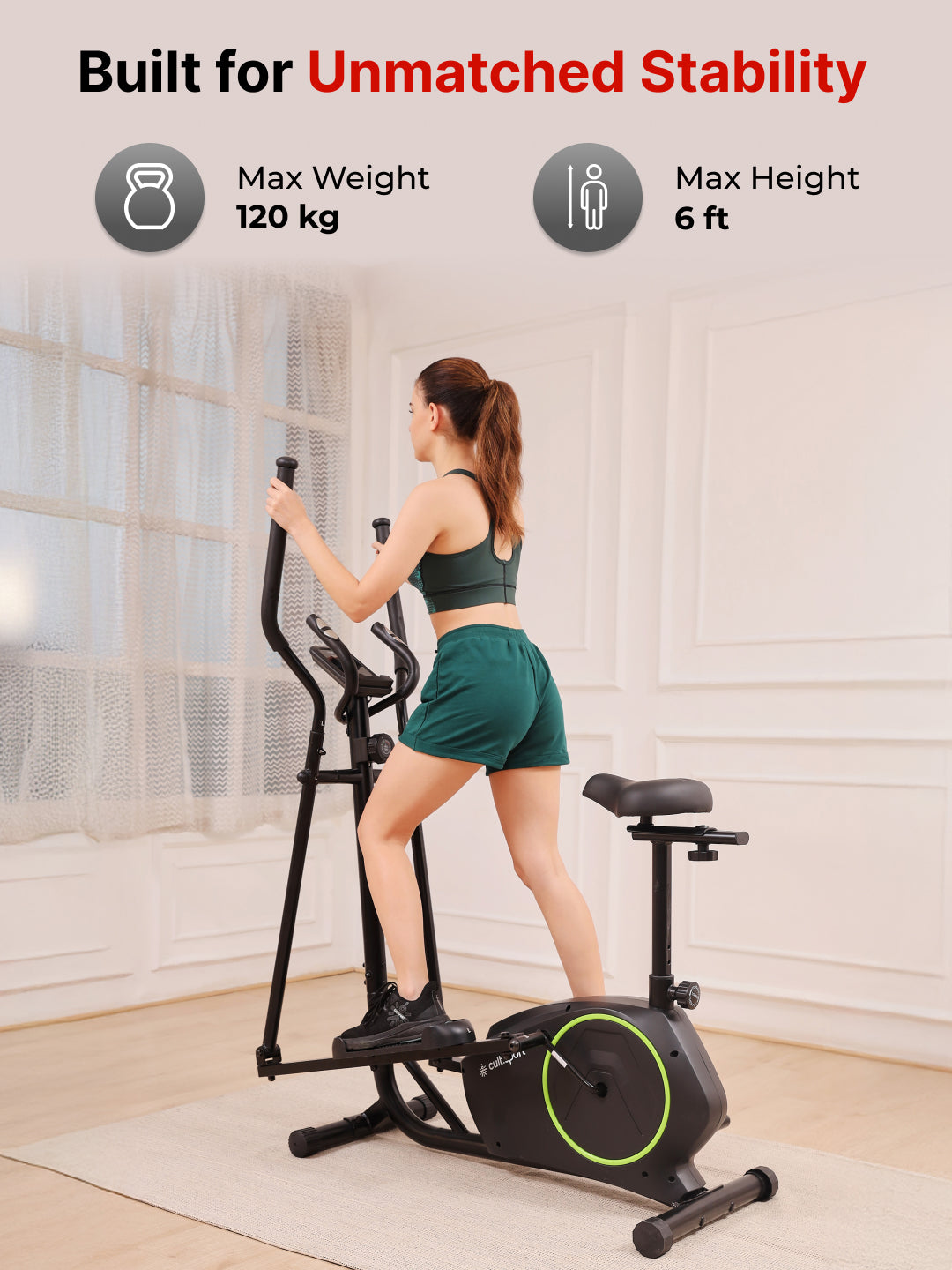 Smartcross Bern Elliptical Cross Trainer | 2kg Flywheel | Max Weight-120kg | 8 Level Magnetic Resistance (with 6 months extended warranty)