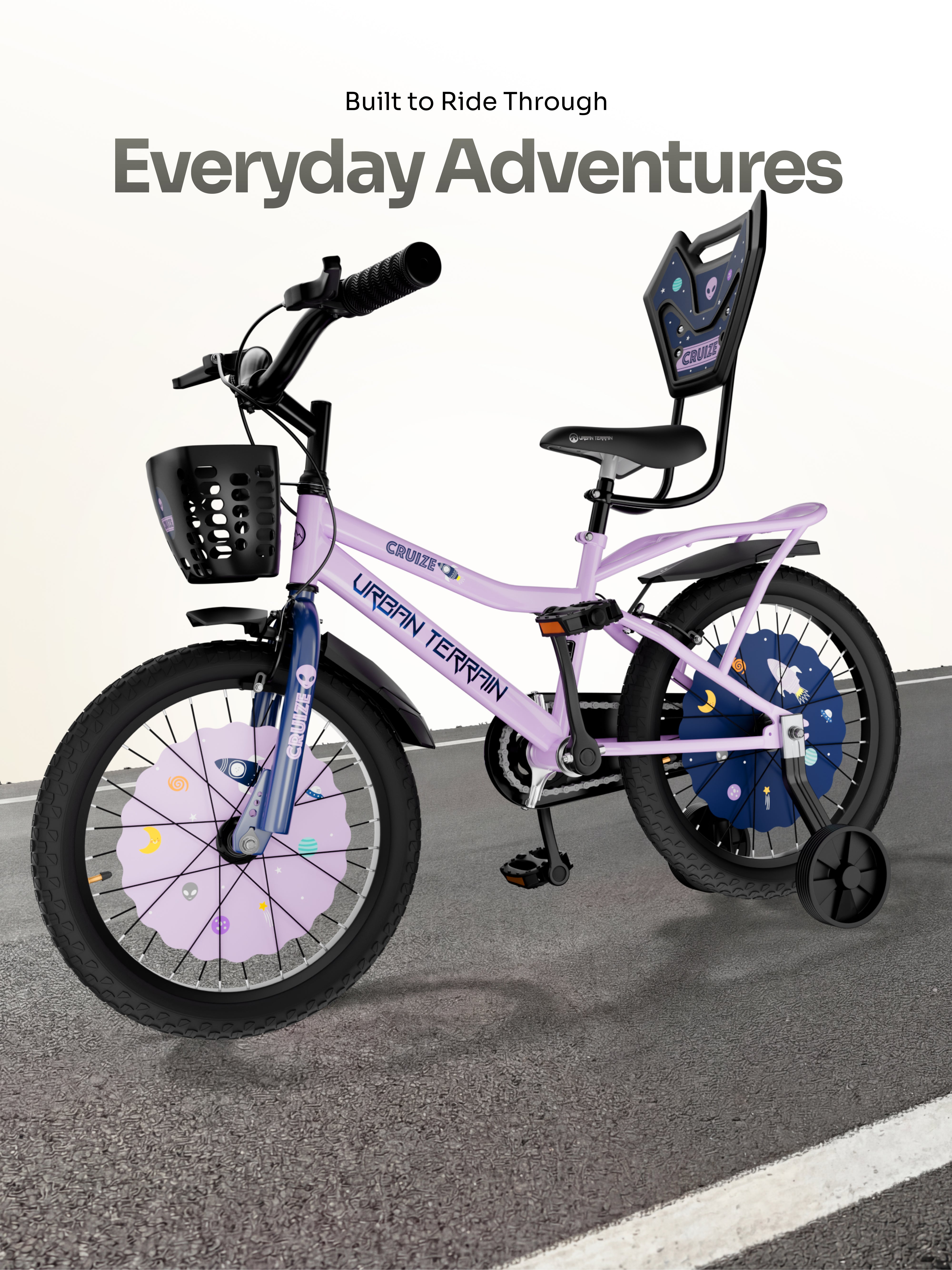 Urban Terrain Cruize 16T Single Speed Kids Cycle, Lavender
