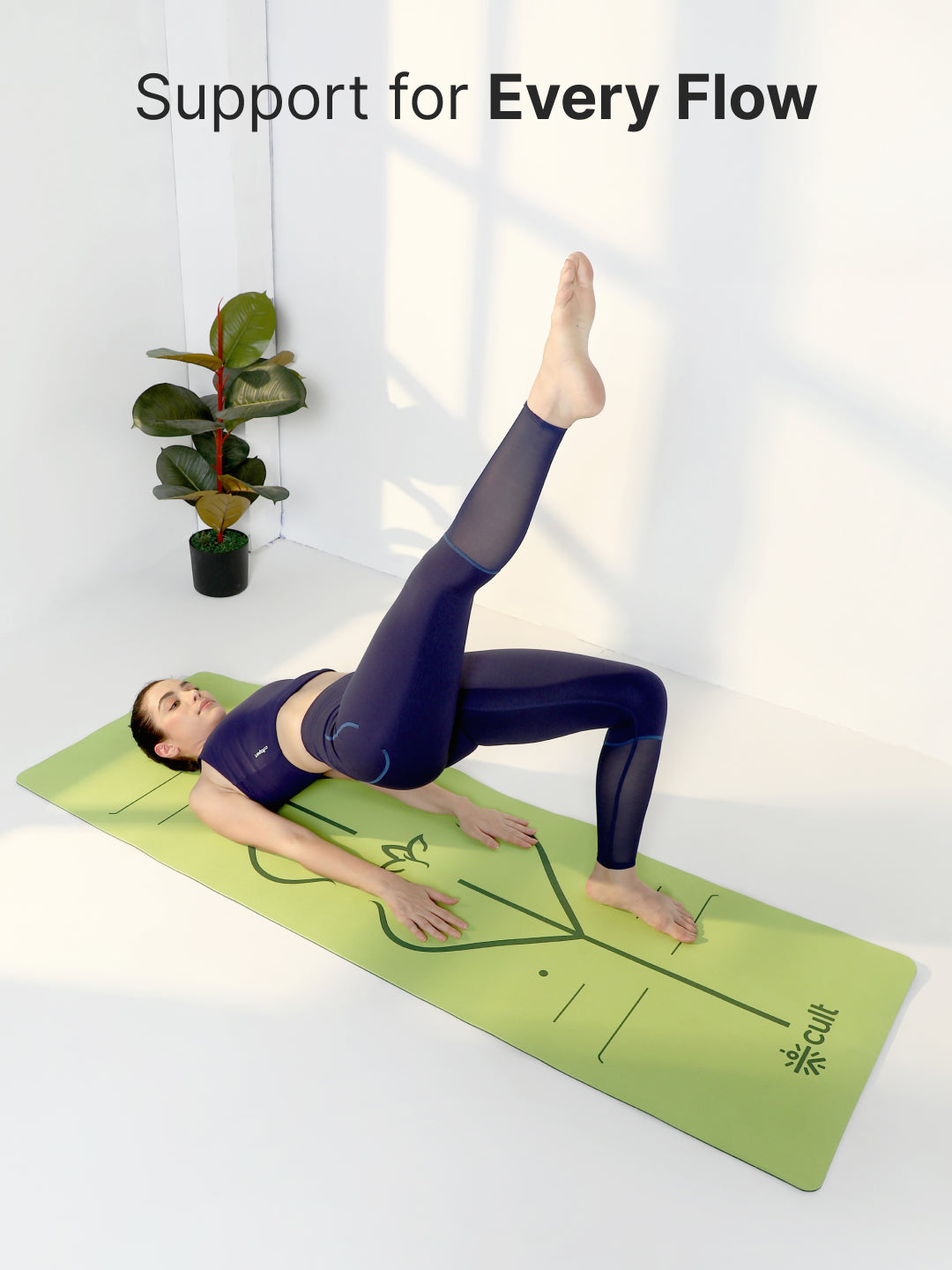 Cult TPE Yoga Mat, Non-Toxic Latex-Free, Anti-Slip, Extra-Thick Cushioning, Tear-Resistant, Travel Strap 6mm (Seismic Green)