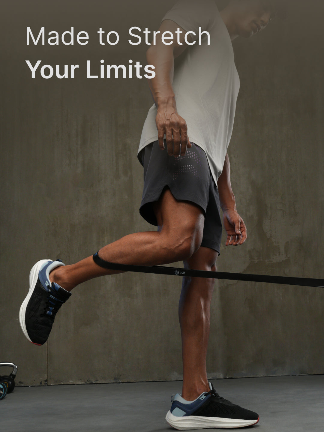 cult Resistance Band for Stretching, Pull Ups, Home Exercise and Gym Workout Stretch for Men & Women Black (11-30kgs Resistance)