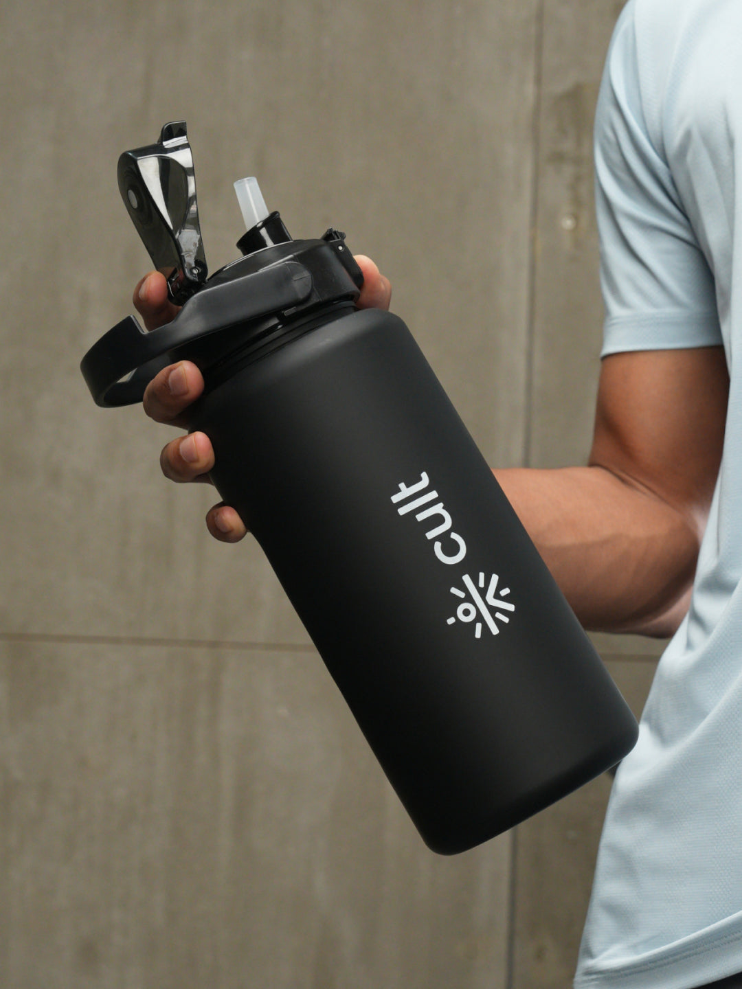 Motivational Bottle Set of 1L and 2L Black