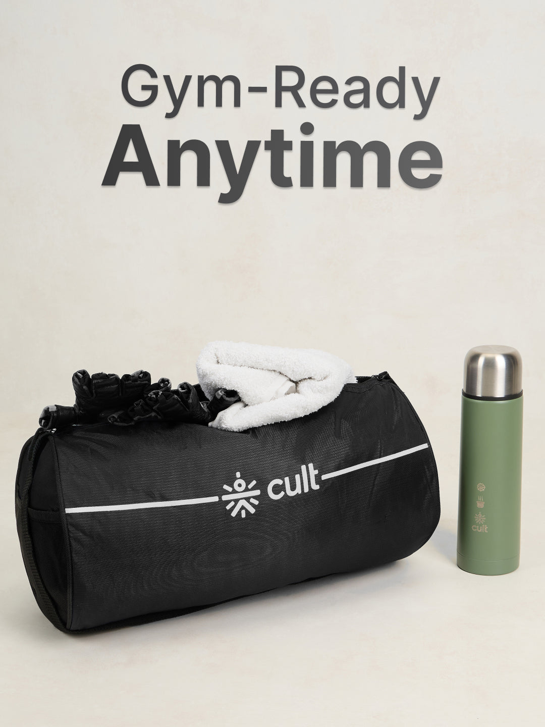 Duffle Bag Unisex Adjustable Strap Mesh pocket Gym & Sport Bag Black 12 L