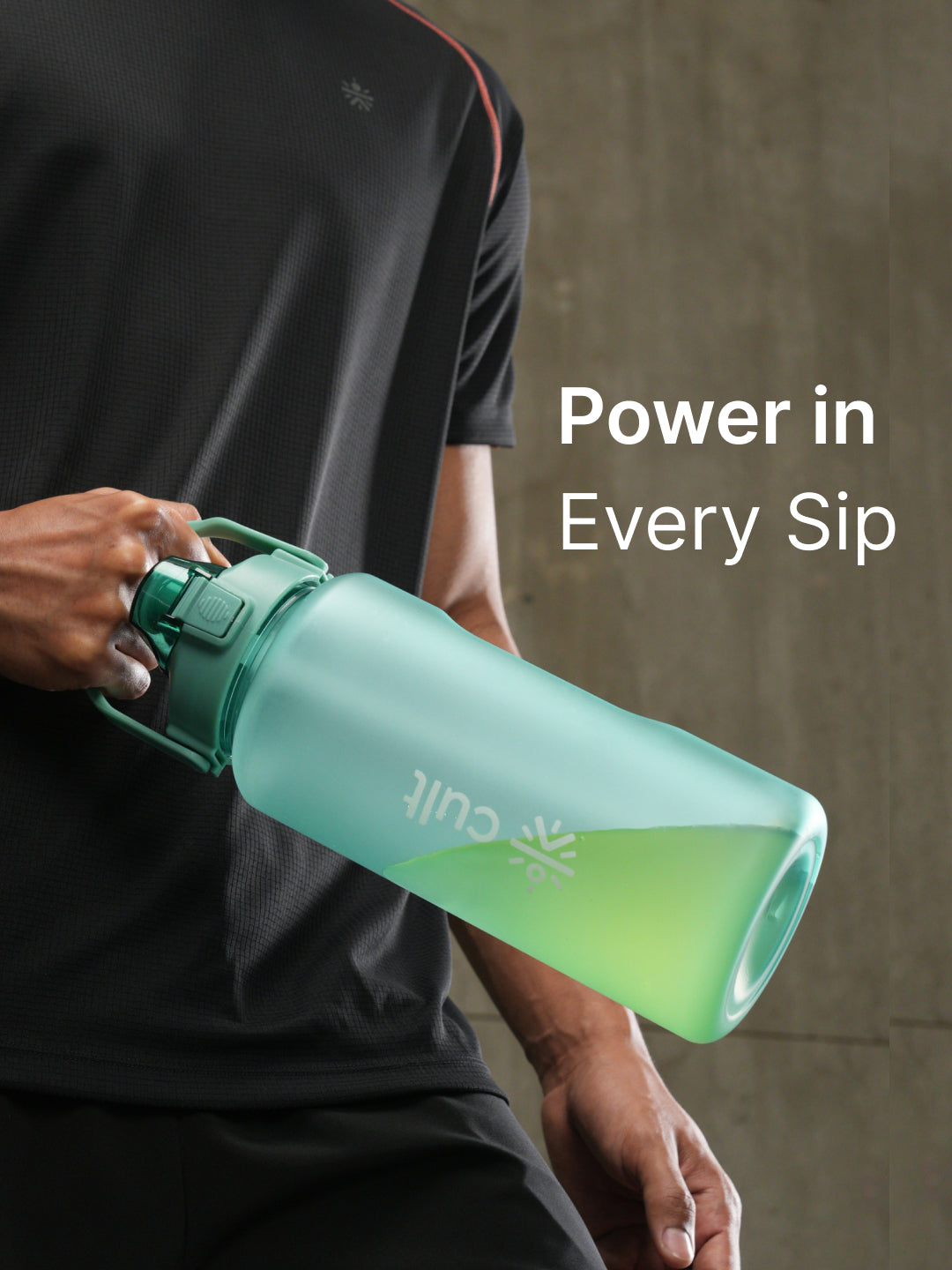 cult Motivational Bottle 2L Unisex Time Mark Sipper with Straw Green