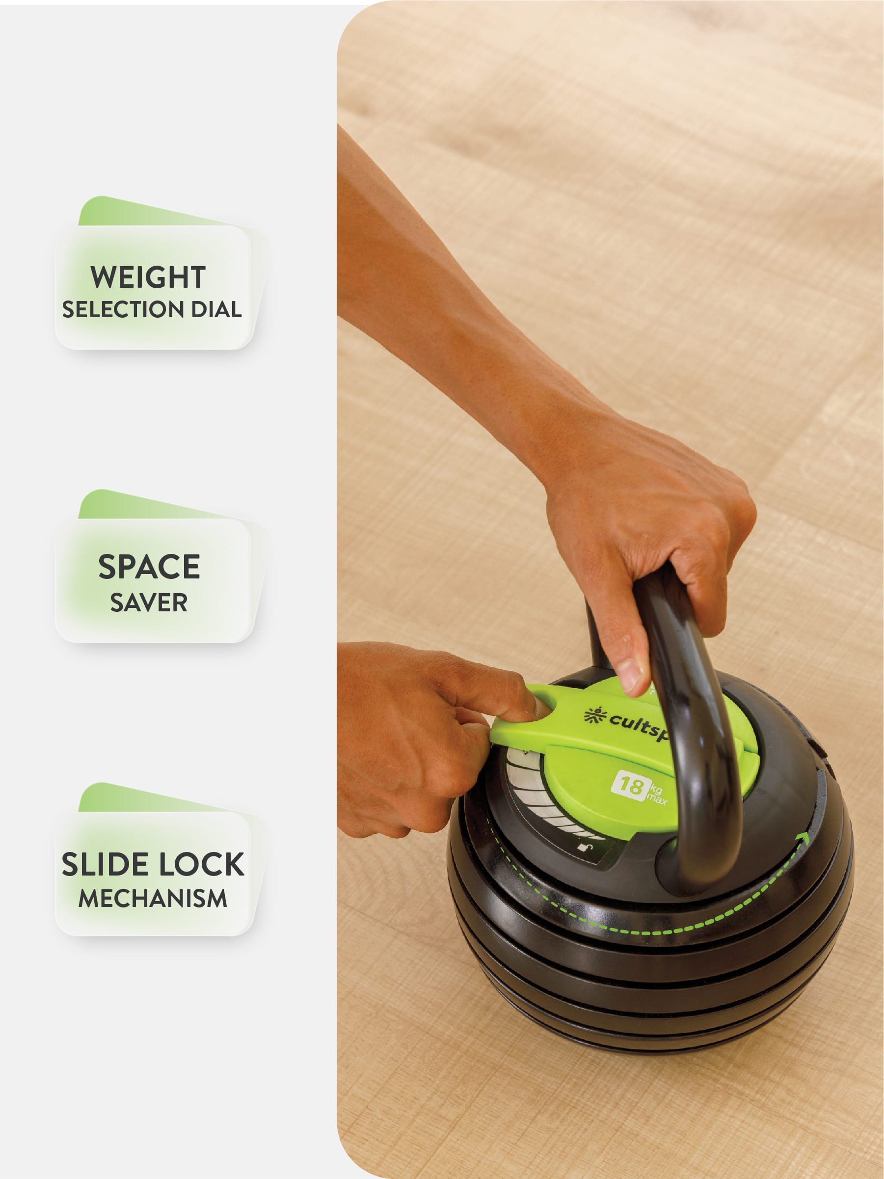 Kettlebell x1 (adjustable) (6 Months extended Warranty only on Cultsport.com)