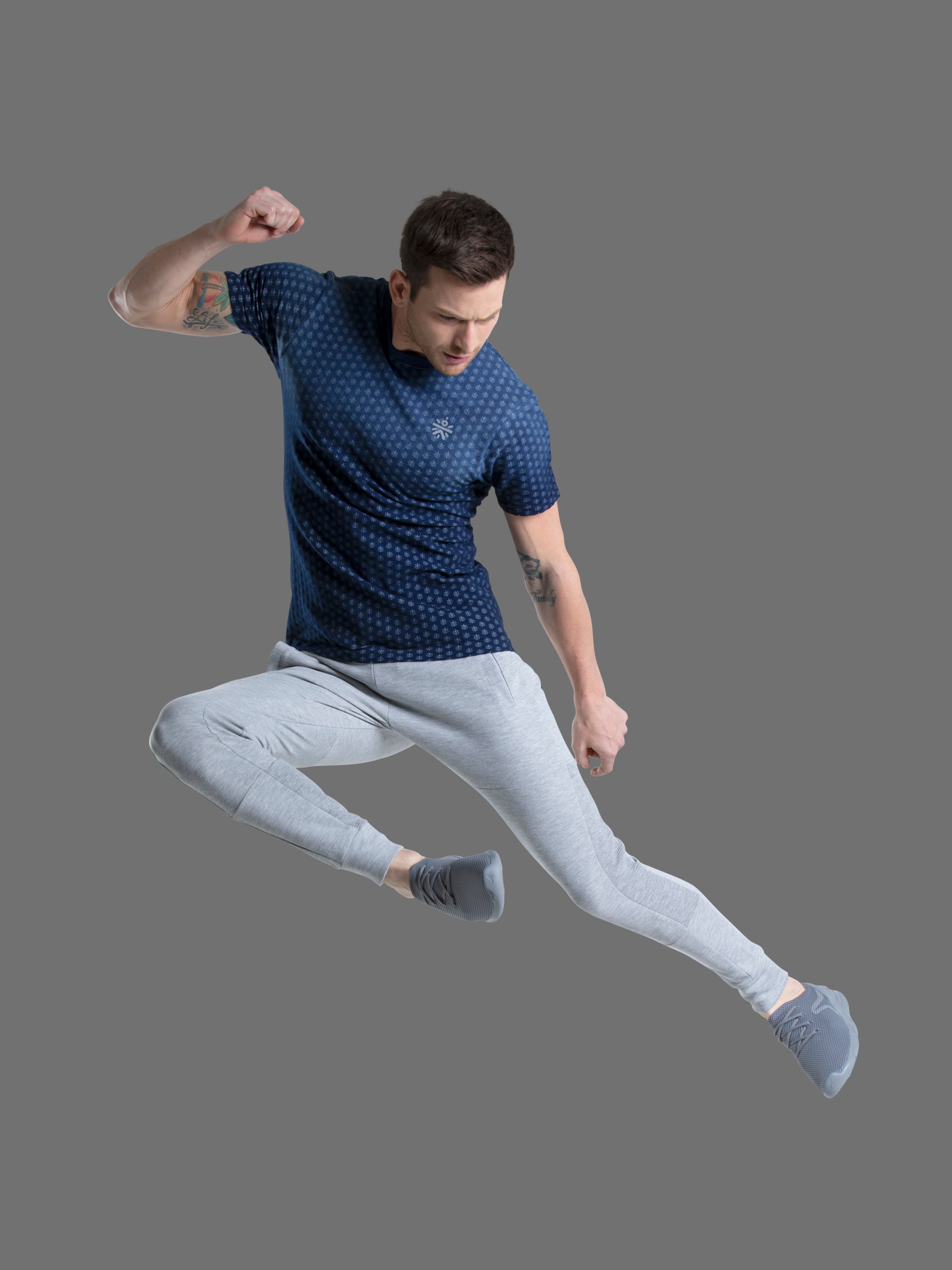 Indigo Seamless Jacquard T-shirt Street