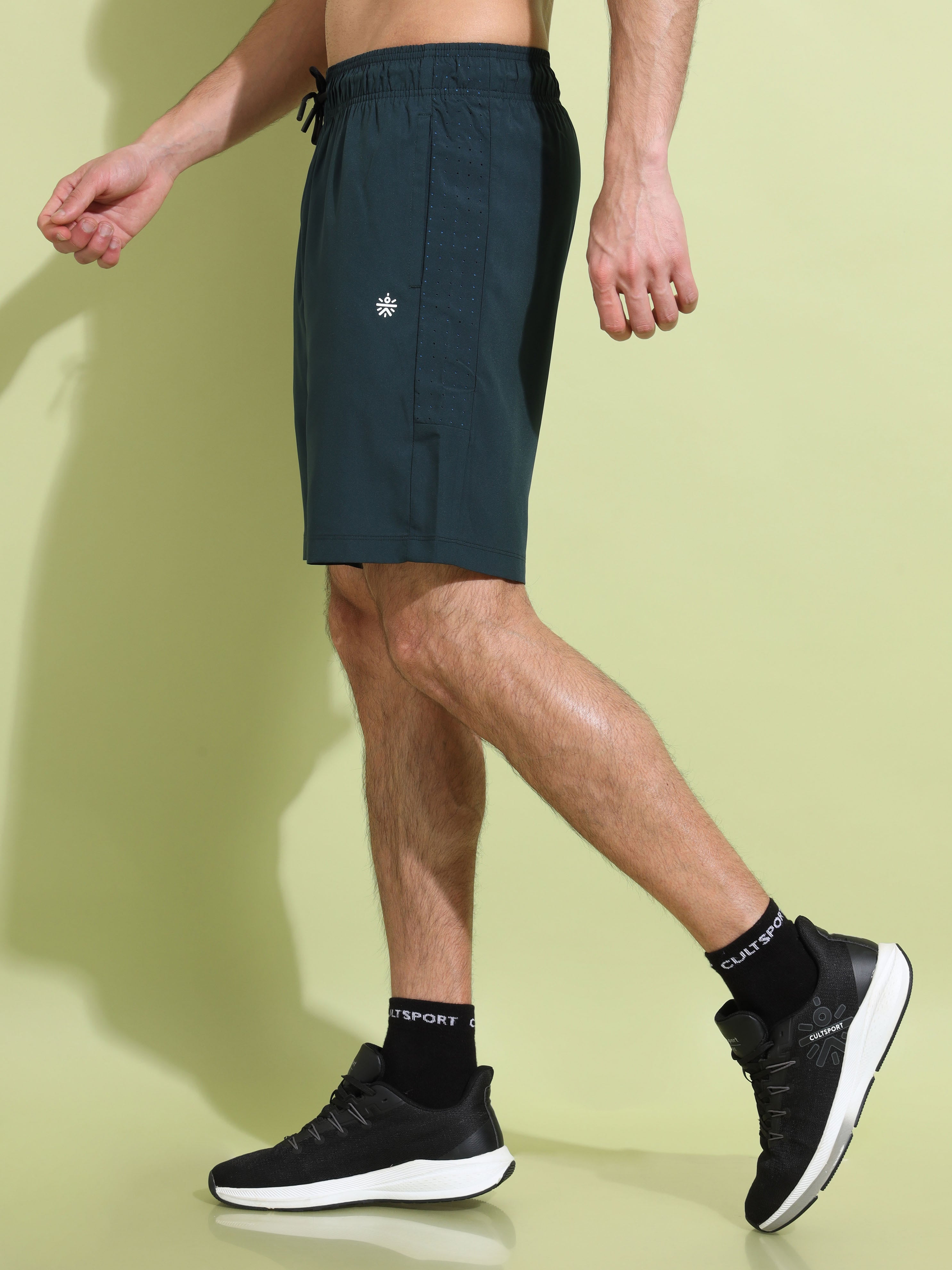 Solid Active Shorts with Perforated Panel