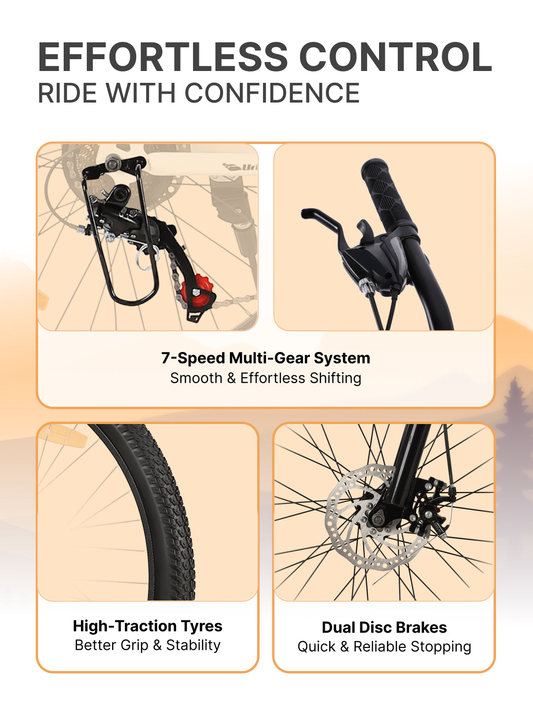 Galaxy Max Mountain Bike Steel 7 Speed Cycle 26 inch Tyre, Green With Front Suspension, Single Wall Rim and Dual Disc Brakes Ideal For 5 ft to 5.7 ft, Free Trainer Sessions and Cycling Event