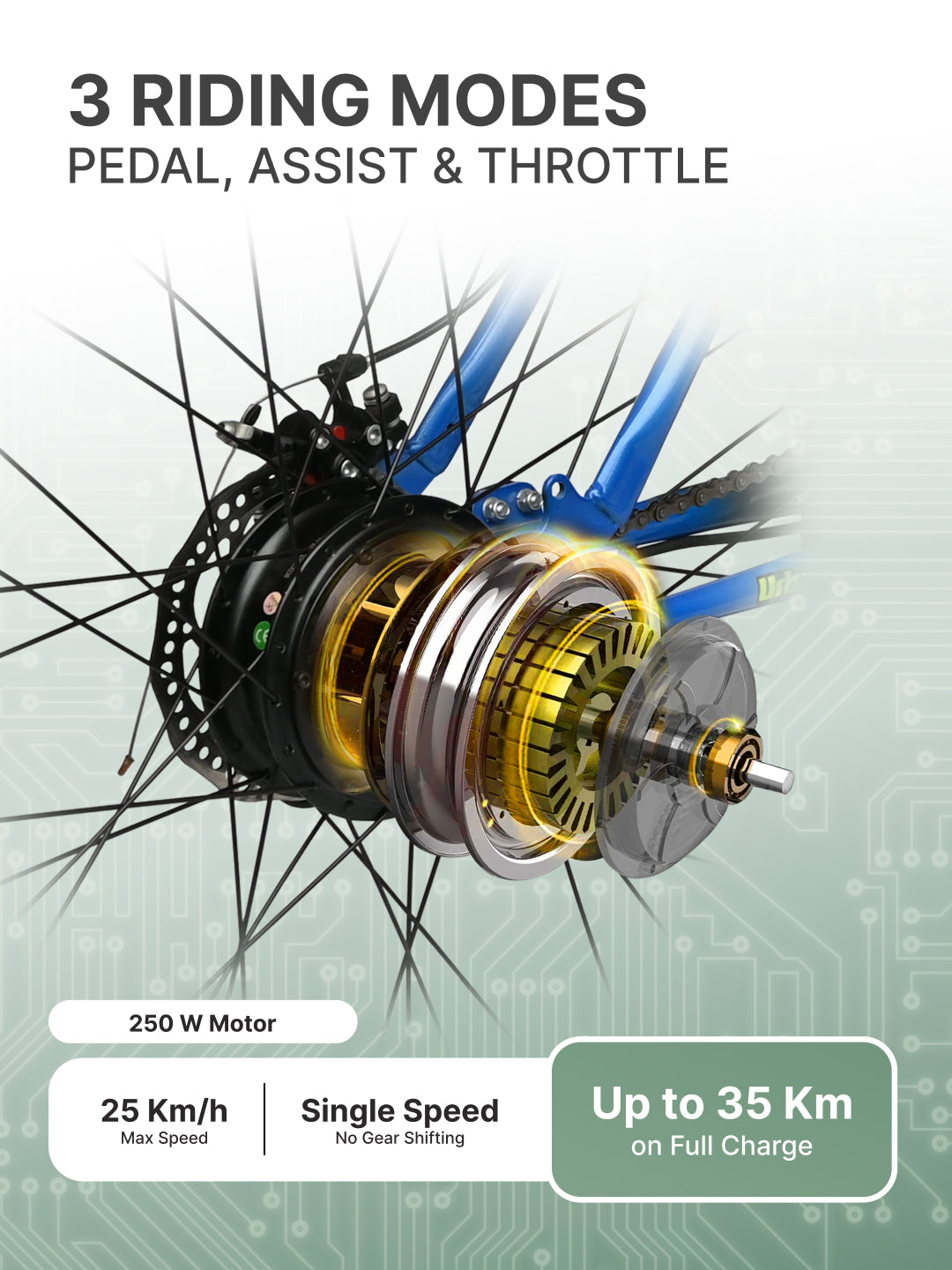 BOLTON27.5TBLACK with 4 hrs Fast Charge, Cycling Event BLDC Motor 27.5 inches Single Speed Lithium-ion (Li-ion) Electric Cycle, Ideal for Unisex, 15+ Years