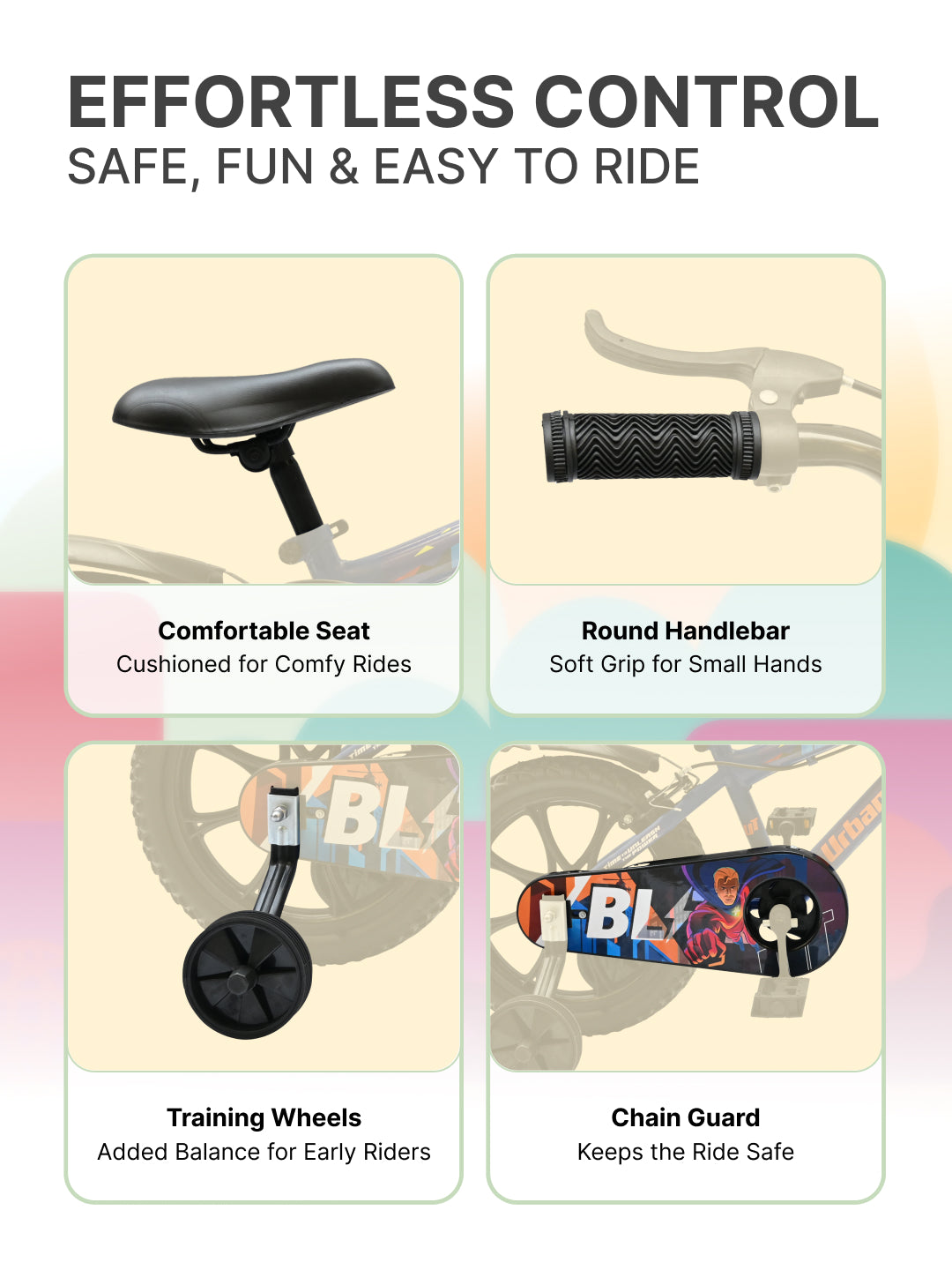 Urban Terrain Blitz Cycles 16T for Boys/Girls Kids Ages 4 to 6 Comes with Training Wheels (Blue)