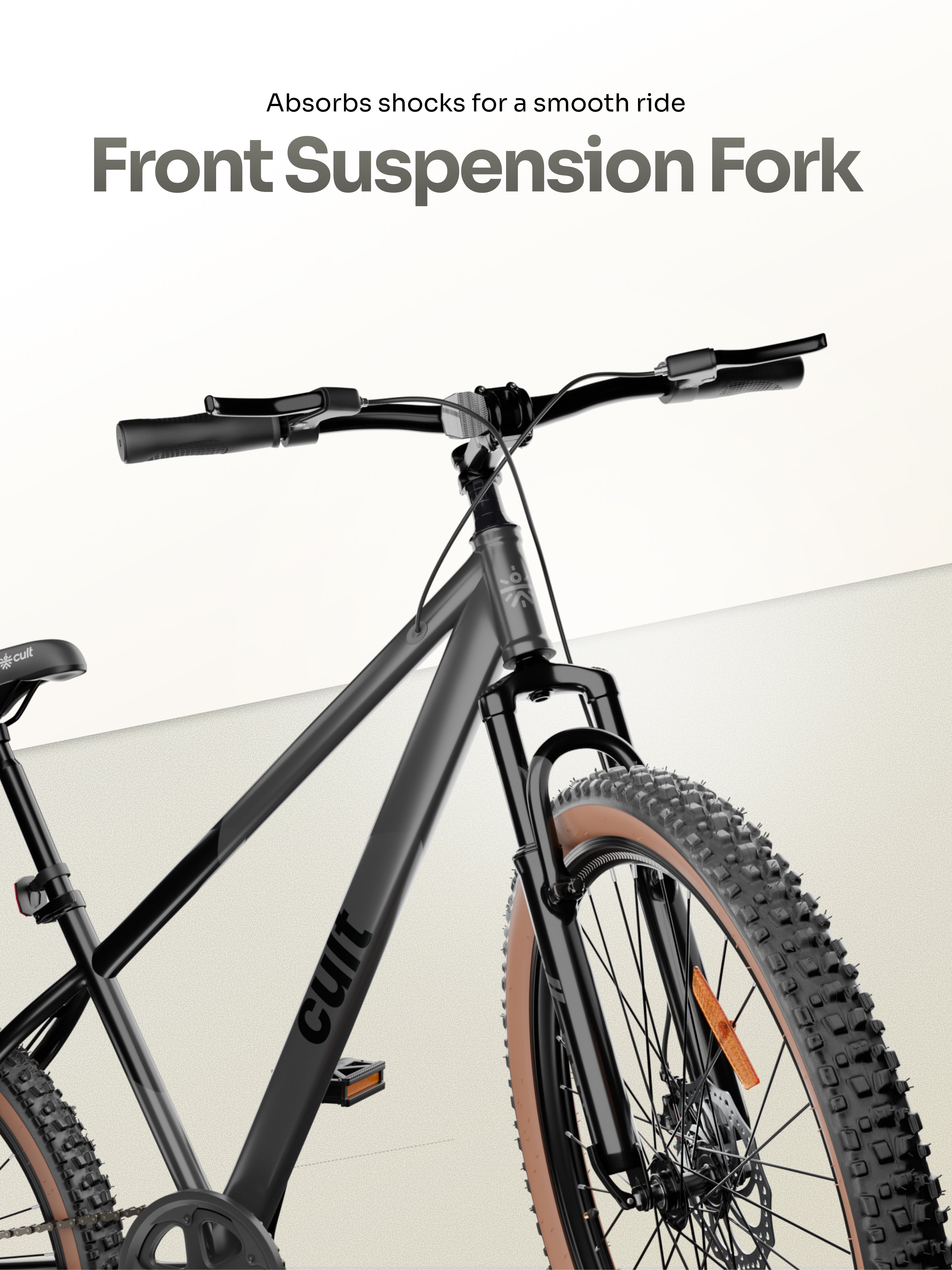 Cult Revon 29T Steel Mountain Bike with Dual Disc Brake and Front Suspension, Black-Grey