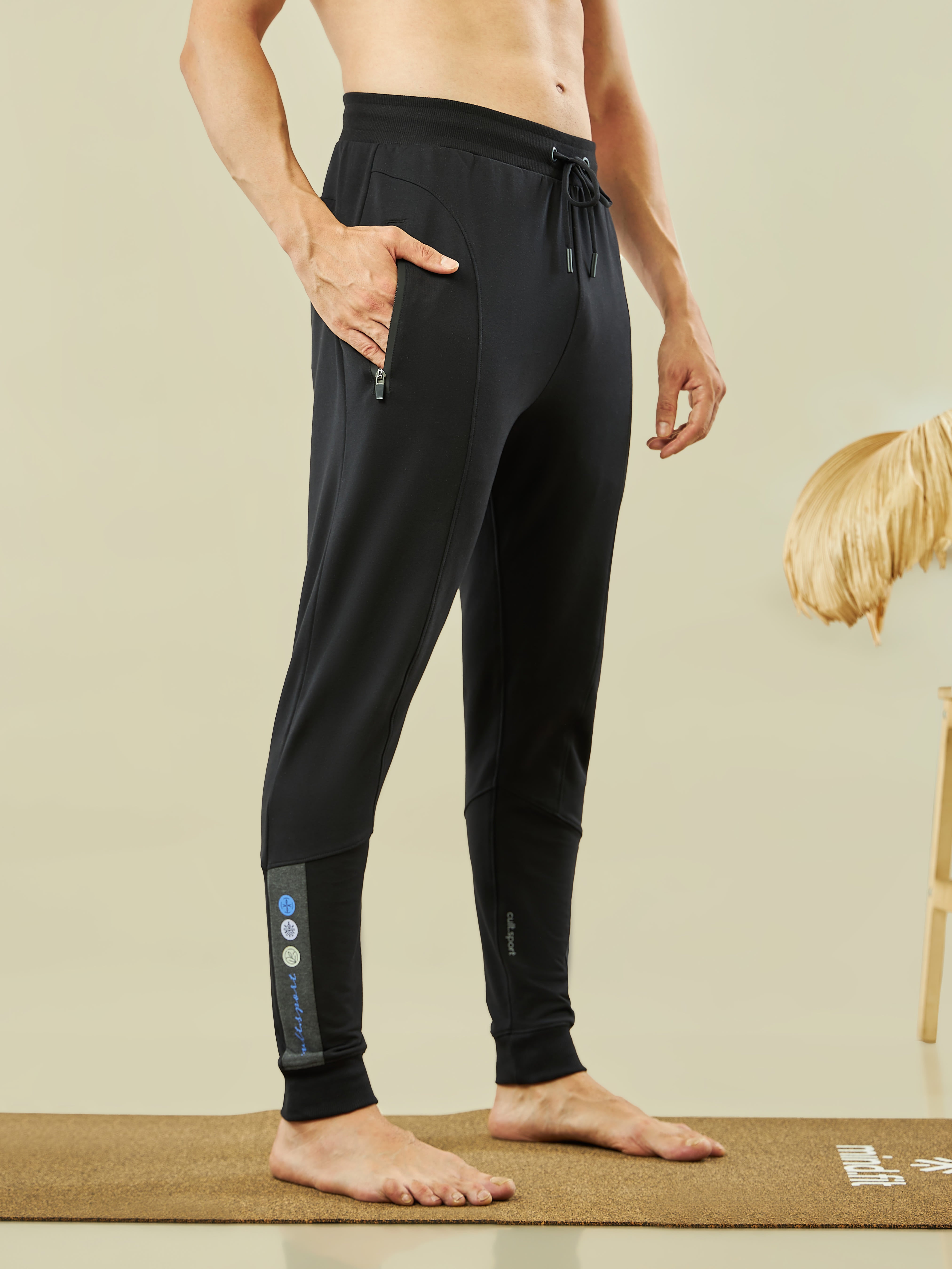 Contrast Panel Relaxed Tapered Fit Joggers